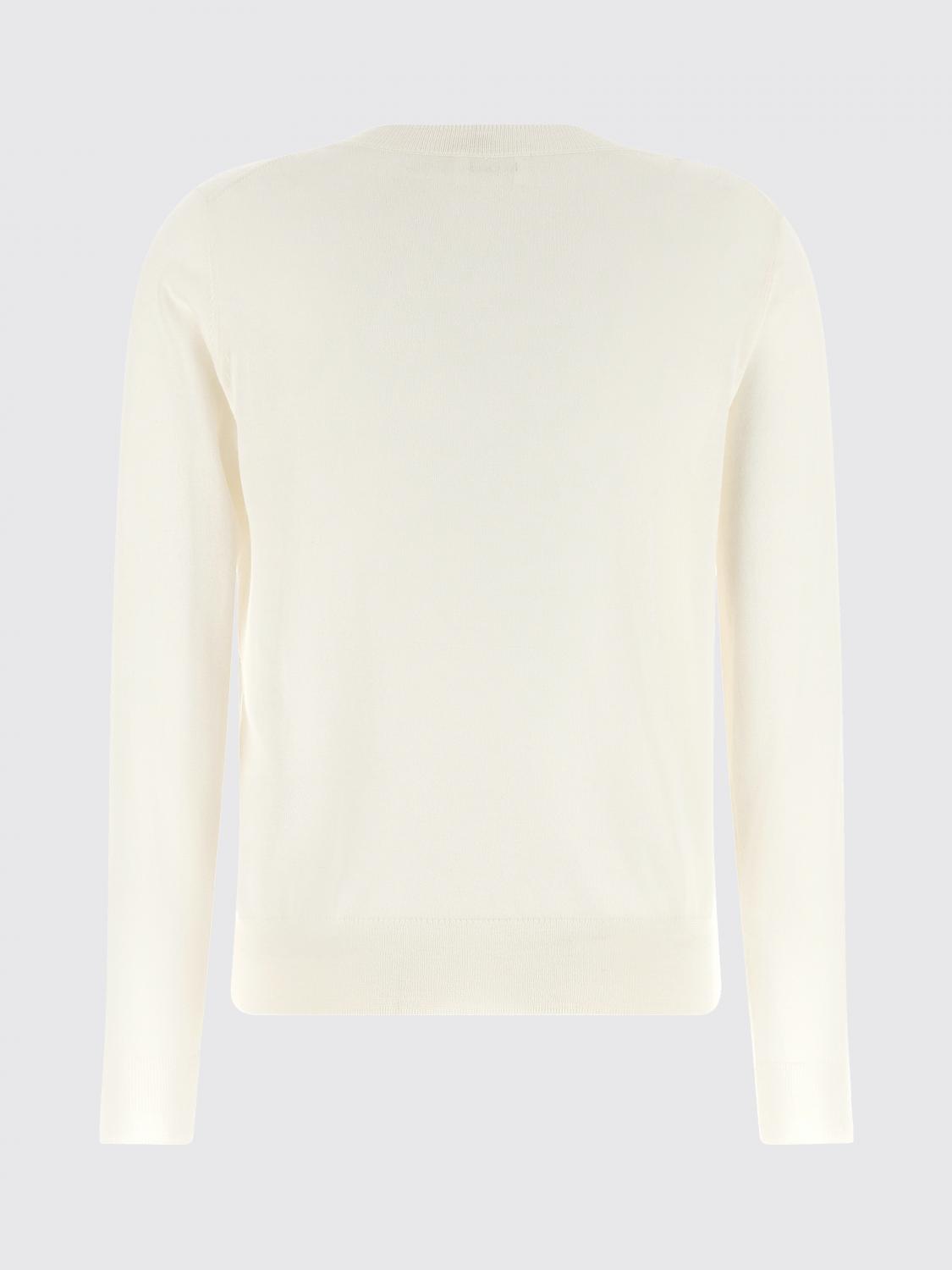 PAROSH PULL: Pull P.A.R.O.S.H. slim fit à col V en laine, soie et cachemire, Blanc - Img 3