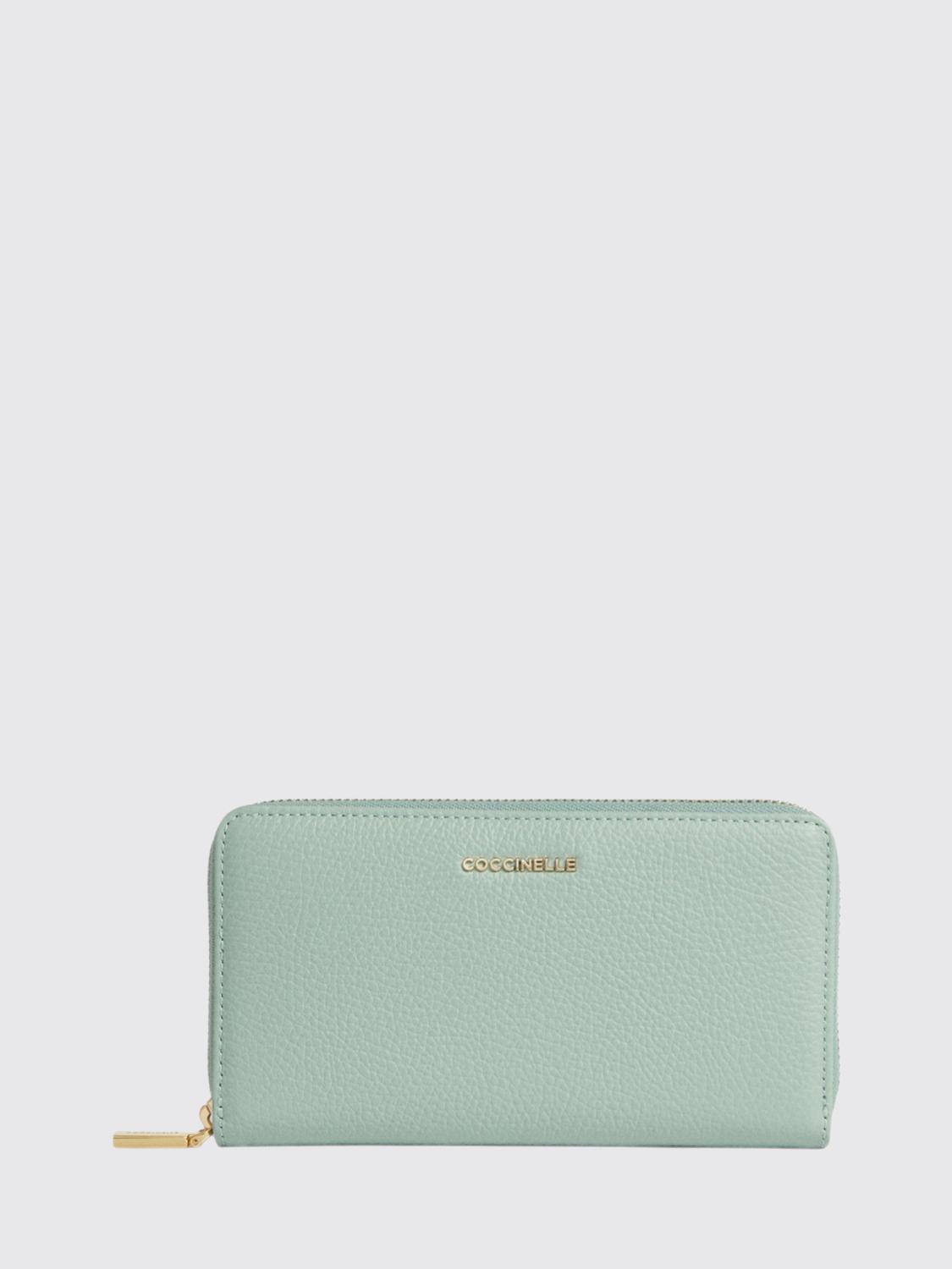 COCCINELLE GELDBÖRSE: Continental-Brieftasche Metallic Soft Coccinelle aus genarbtem Leder, Blau - Img 1