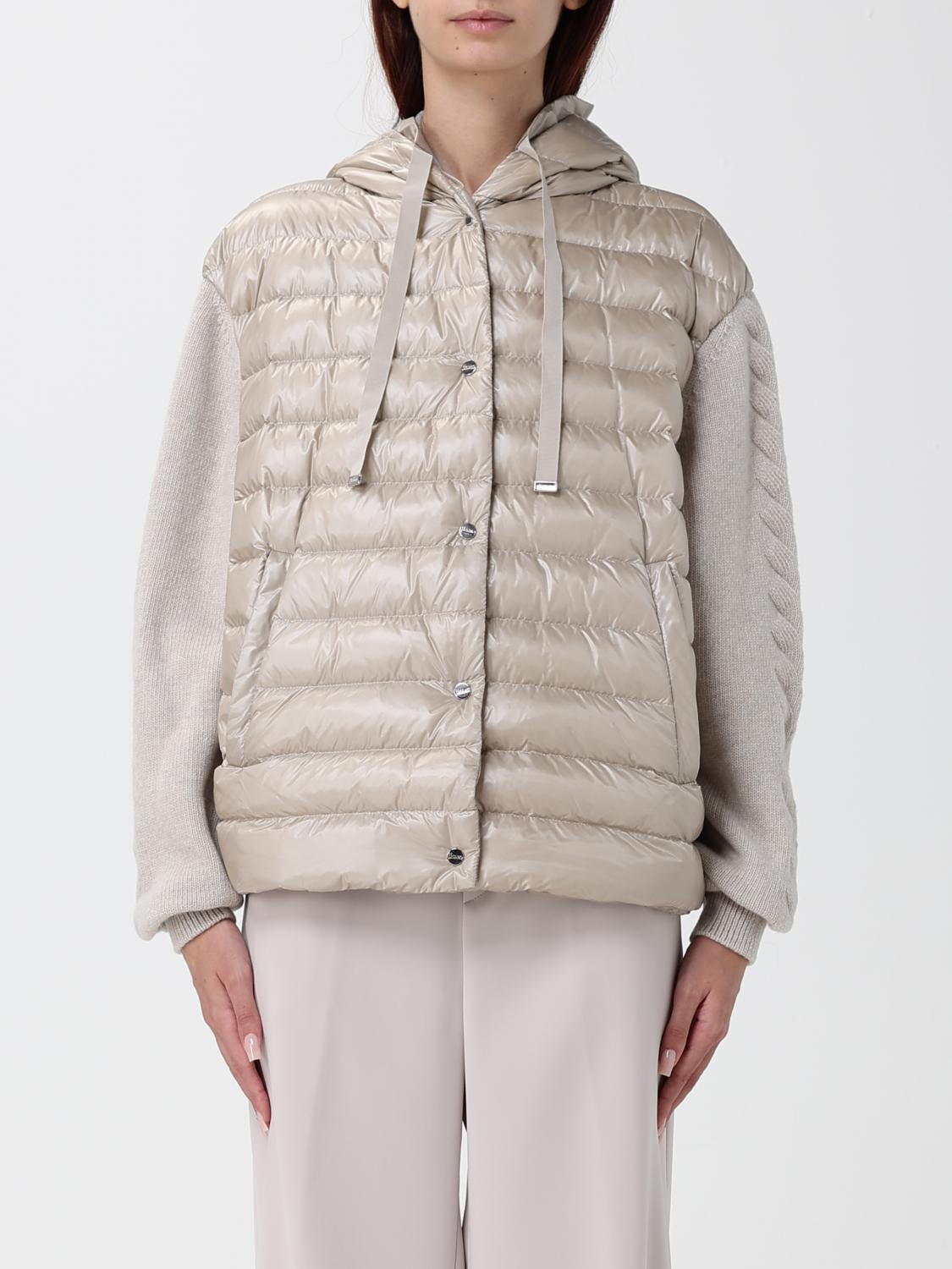 HERNO GIACCA: Piumino corto Herno in nylon impermeabile con cappuccio e polsini a costine, Crema - Img 1