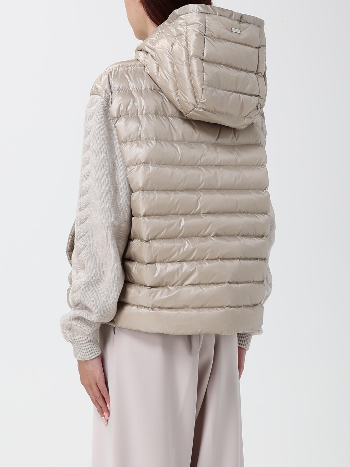 HERNO GIACCA: Piumino corto Herno in nylon impermeabile con cappuccio e polsini a costine, Crema - Img 2