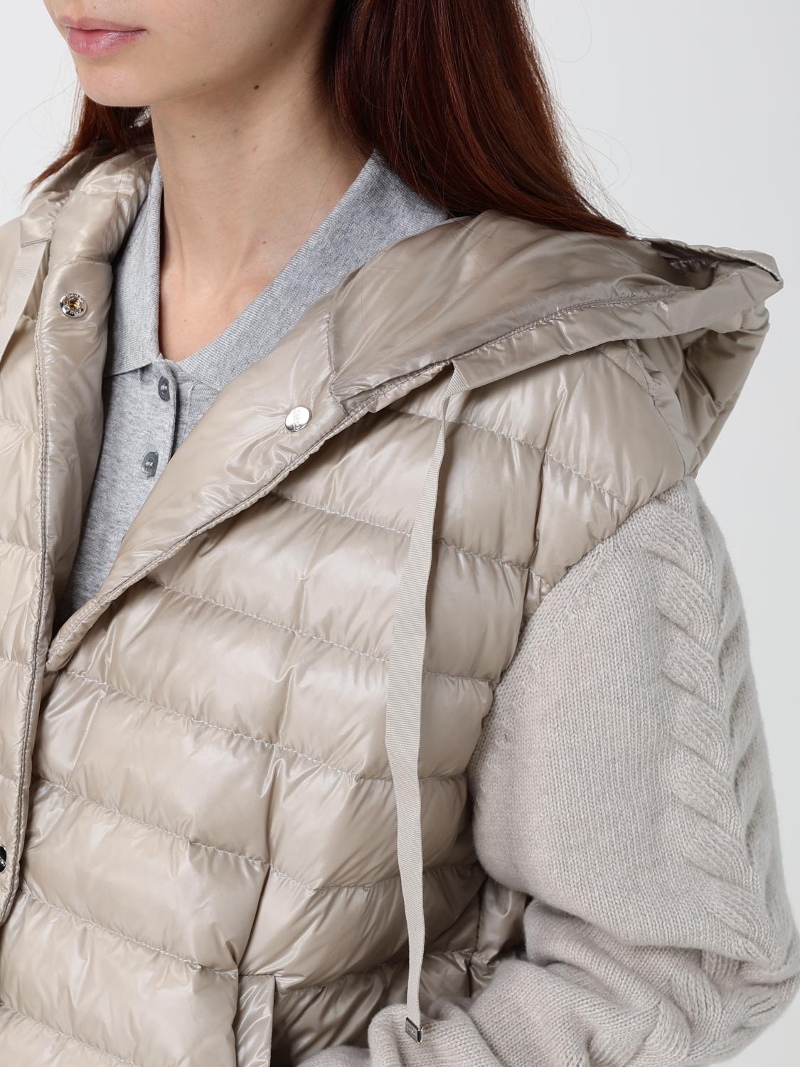 HERNO GIACCA: Piumino corto Herno in nylon impermeabile con cappuccio e polsini a costine, Crema - Img 4