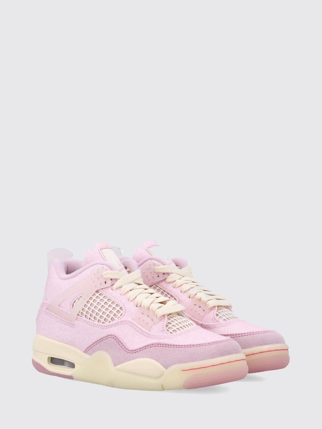 NIKE 스니커즈: NIKE 데님 및 스웨이드 소재의 에어 조던 4 레트로 하이탑 스니커즈, 핑크 - Img 2