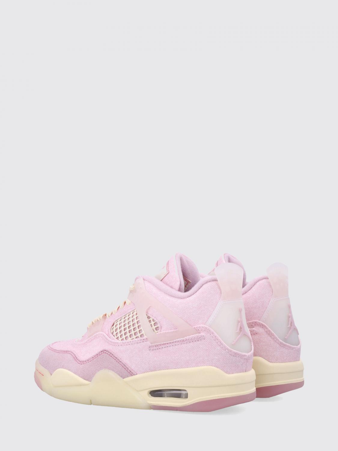 NIKE 스니커즈: NIKE 데님 및 스웨이드 소재의 에어 조던 4 레트로 하이탑 스니커즈, 핑크 - Img 3