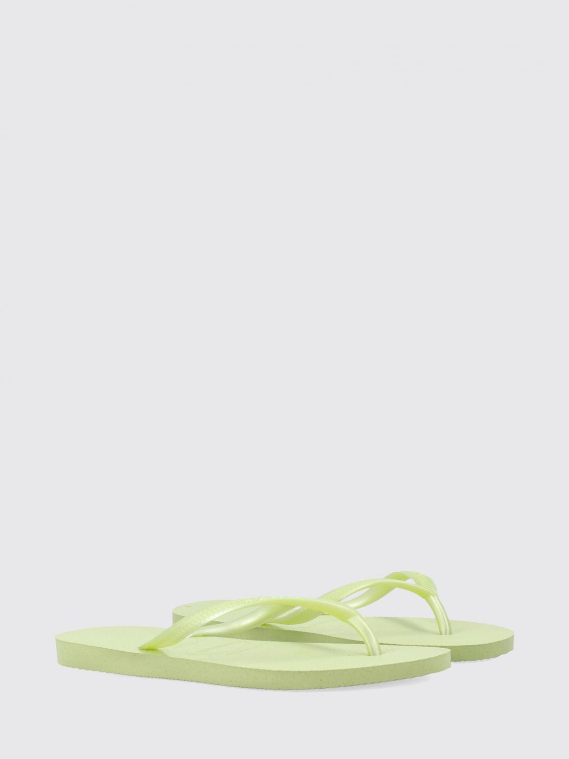 HAVAIANAS SANDALI CON TACCO: Sandali infradito Slim Havaianas in gomma con tacco basso e logo tono su tono, Verde - Img 2