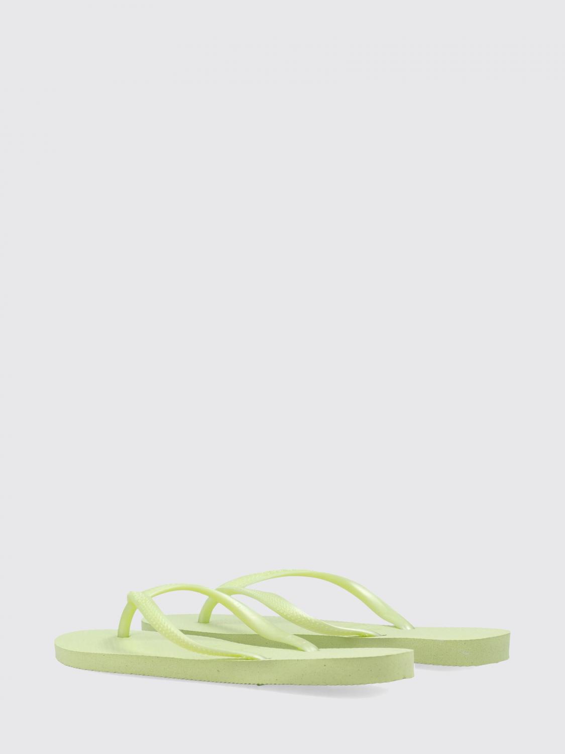 HAVAIANAS SANDALI CON TACCO: Sandali infradito Slim Havaianas in gomma con tacco basso e logo tono su tono, Verde - Img 3