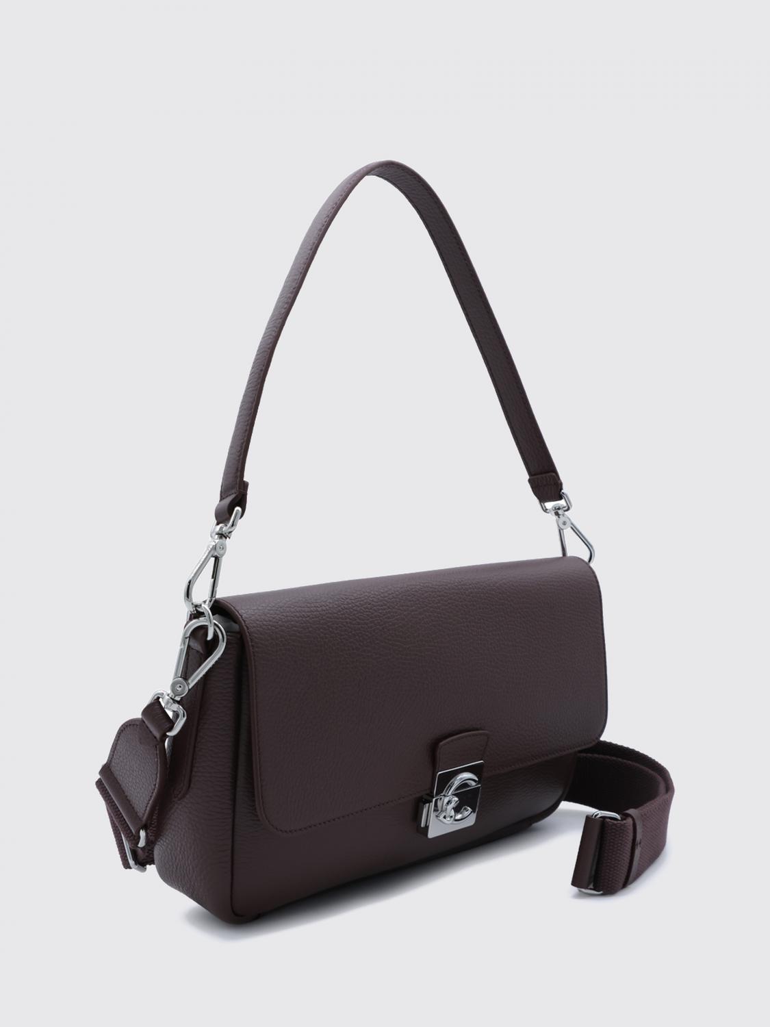 COCCINELLE BORSA A SPALLA: Borsa a spalla C-Me Lock Coccinelle in pelle martellata con chiusura a fibbia, Mirtillo - Img 3