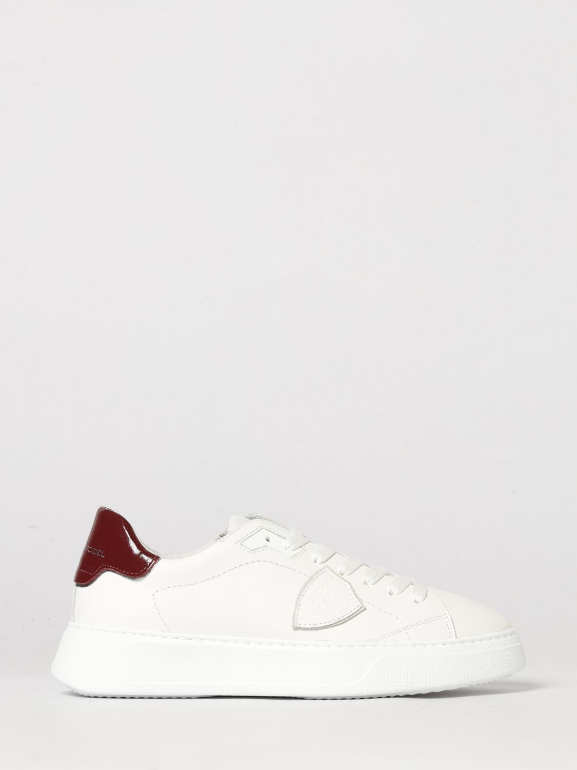PHILIPPE MODEL SNEAKERS: Sneakers basse Temple Low Philippe Model in pelle di vitello liscia con logo Scudetto, Bianco 4 - Img 1