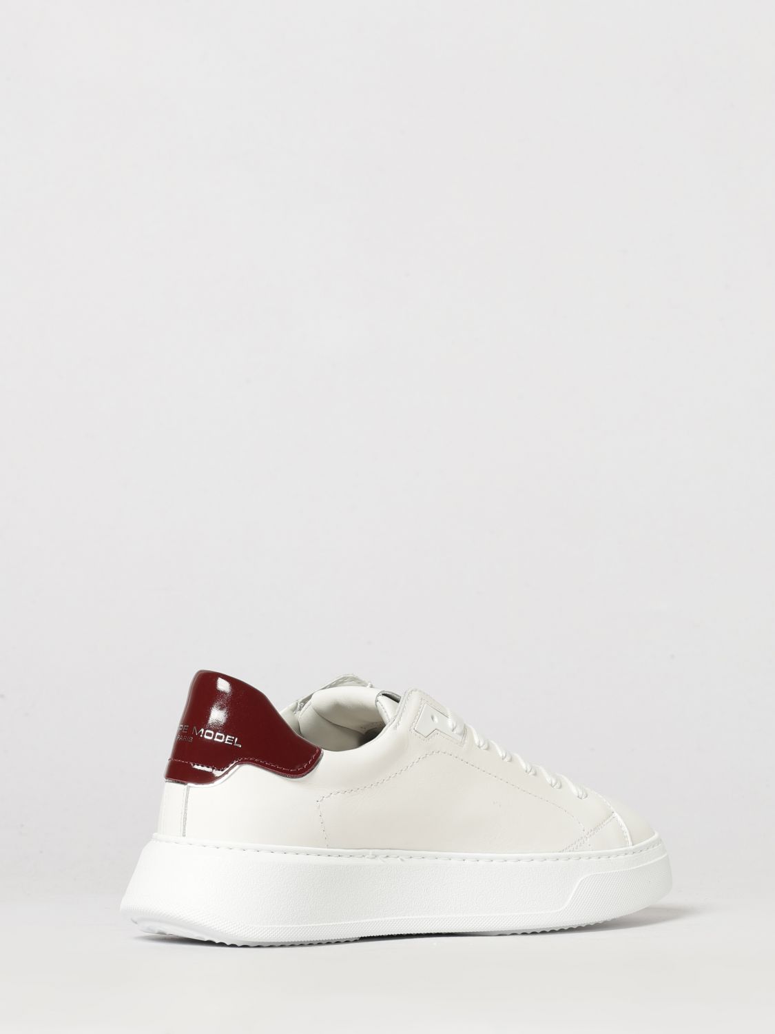 PHILIPPE MODEL SNEAKERS: Sneakers basse Temple Low Philippe Model in pelle di vitello liscia con logo Scudetto, Bianco 4 - Img 3