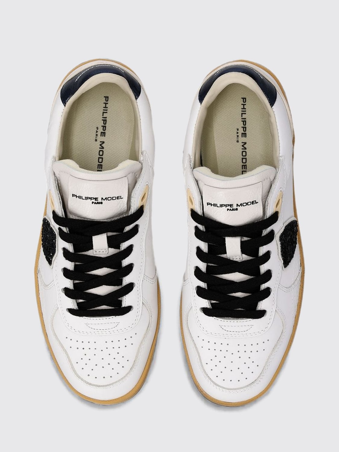 PHILIPPE MODEL SNEAKERS: Pgal Suede Low-Top Sneakers Philippe Model with Animal Print, White - Img 4