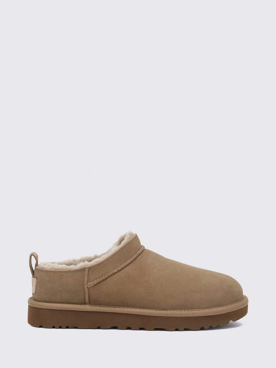 UGG BOOT: UGG Classic Ultra Mini Suede Ankle Boots with Wool Lining, Grey - Img 1