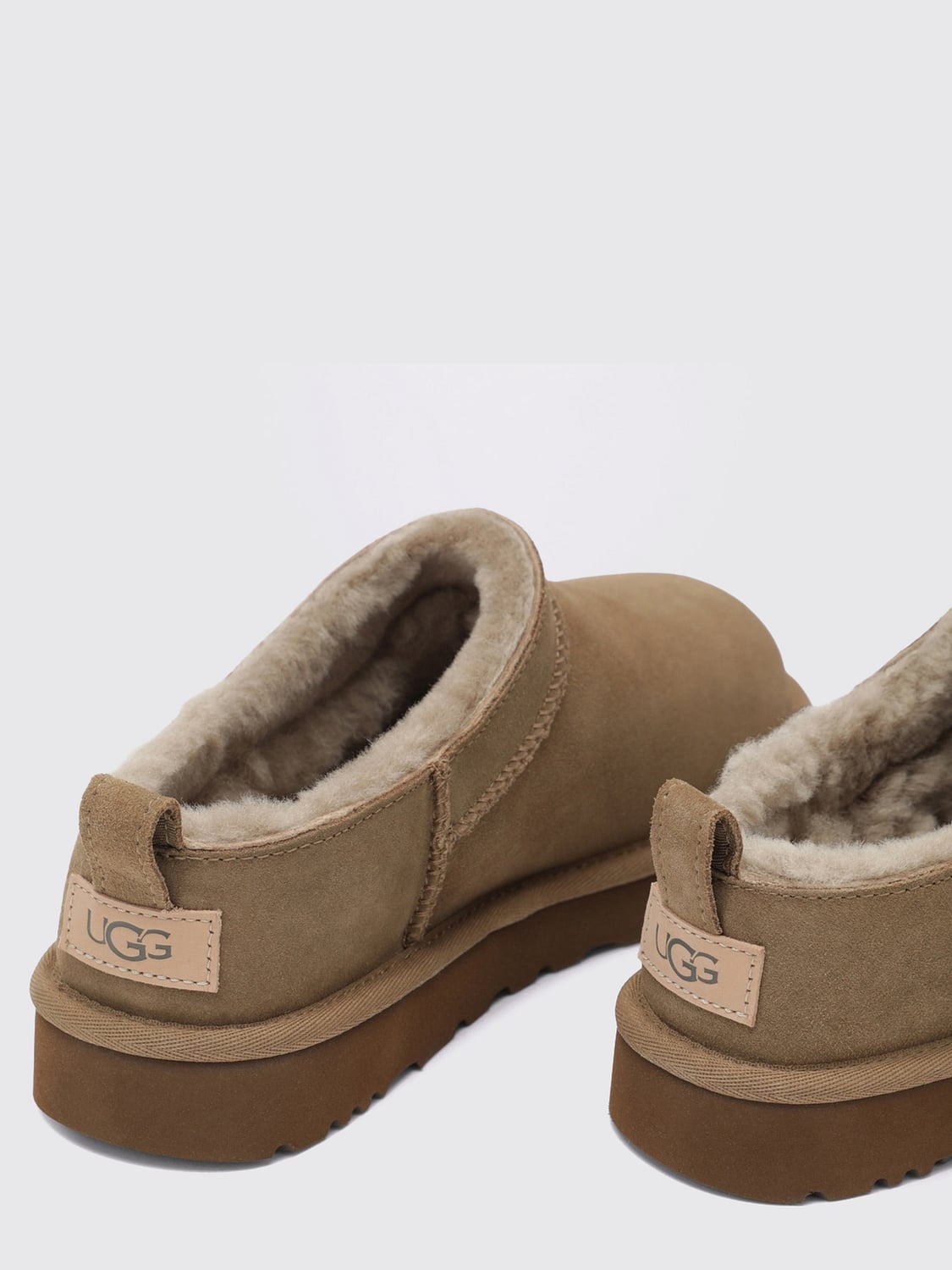UGG BOOT: UGG Classic Ultra Mini Suede Ankle Boots with Wool Lining, Grey - Img 4