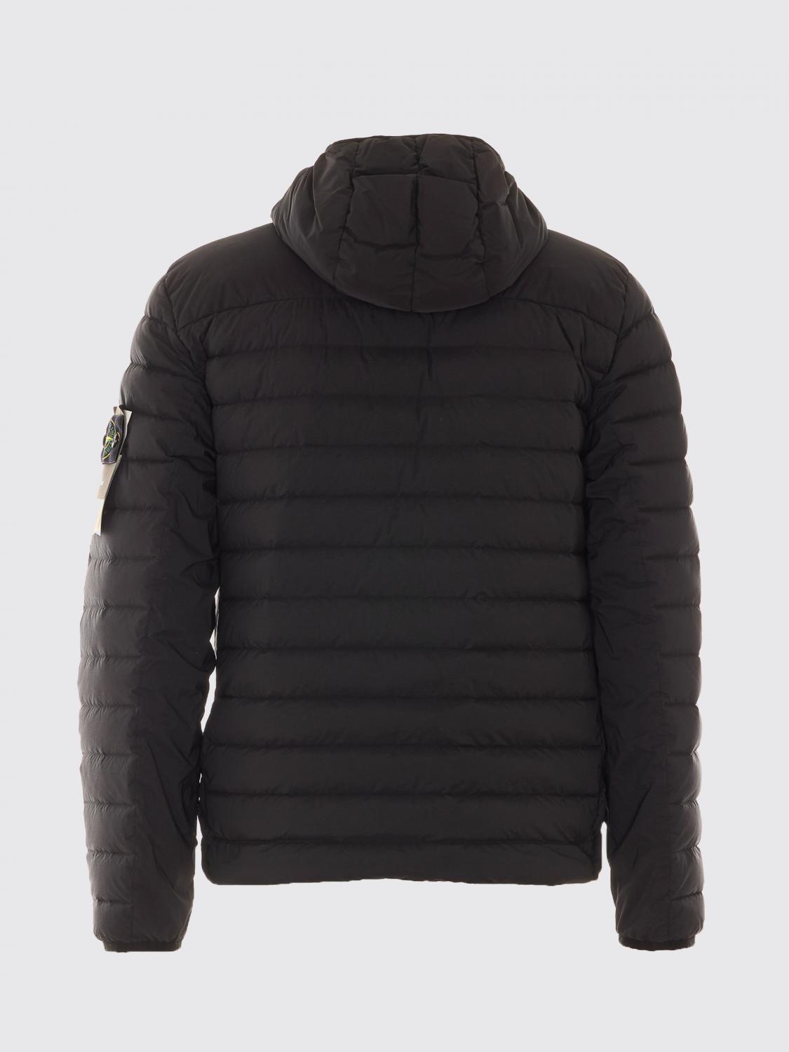 STONE ISLAND JACKET: Stone Island Quilted Nylon Puffer Jacket with Hood and Down Padding, Black - Img 3