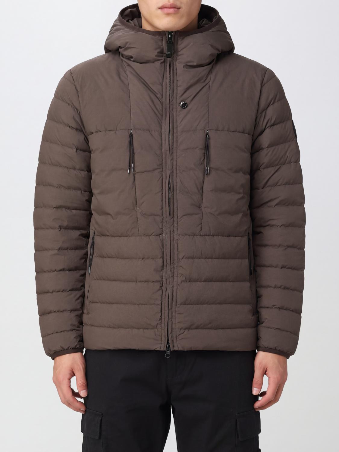 STONE ISLAND CHAQUETA: Plumífero Stone Island de nailon acolchado con capucha y relleno de plumas, Gris - Img 1