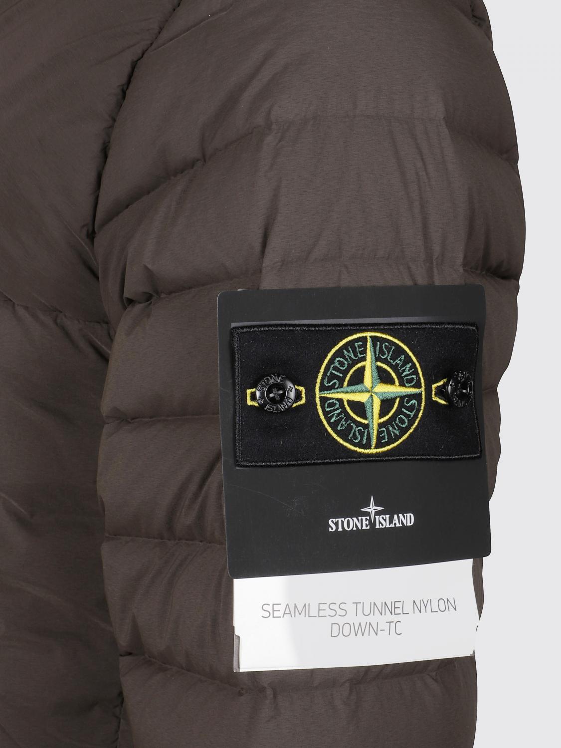 STONE ISLAND CHAQUETA: Plumífero Stone Island de nailon acolchado con capucha y relleno de plumas, Gris - Img 4