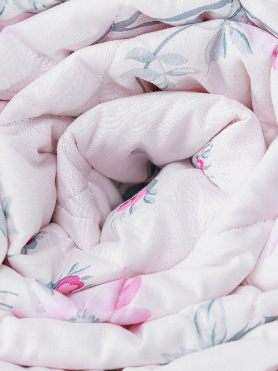 BELLORA BEDCOVERS AND BLANKETS: Bellora 베스 플로럴 퀼팅 코튼 퍼케일 더블 베드스프레드, 핑크 - Img 3