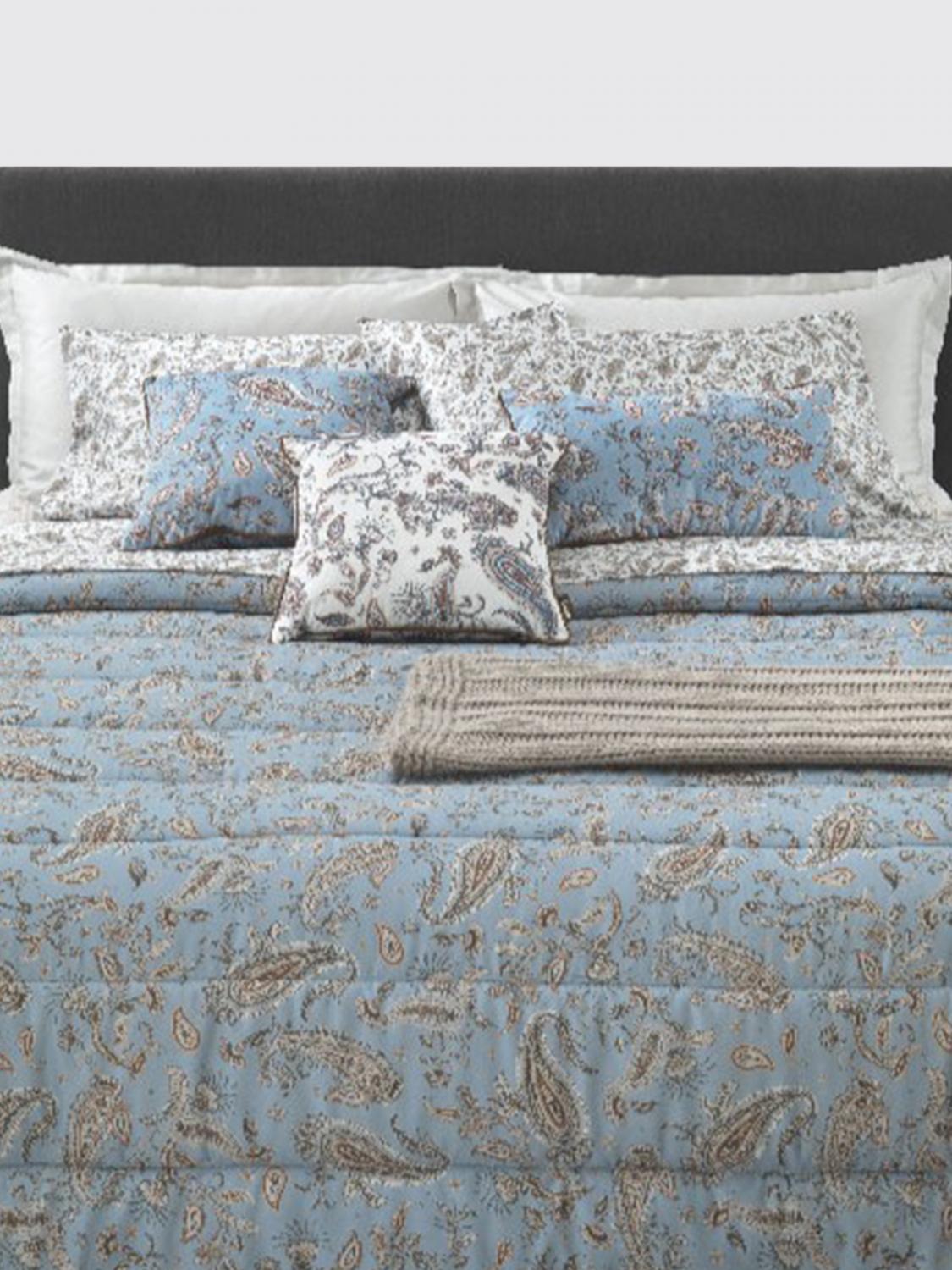 TRUSSARDI BEDCOVERS AND BLANKETS: Trussardi New-Paisley 에스닉 프린트 코튼 더블 베드스프레드, 노드 블루 - Img 2