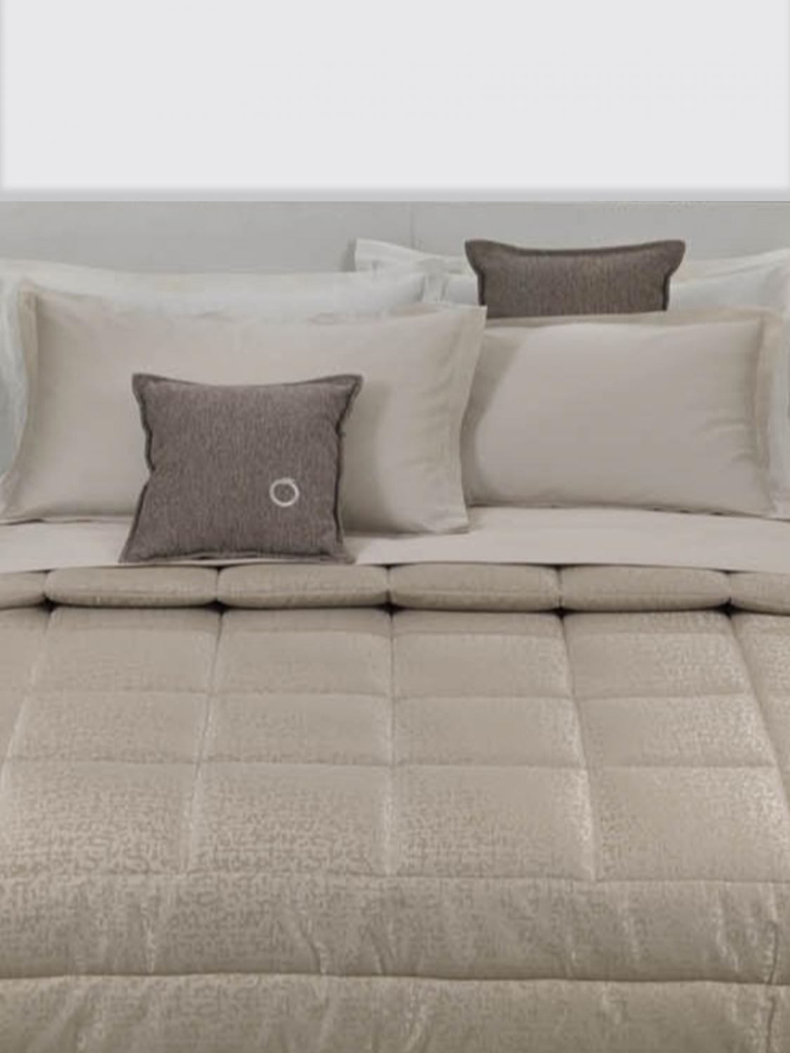 TRUSSARDI BEDCOVERS AND BLANKETS: Trussardi Frame 솔리드 컬러 퀼팅 새틴 더블 베드스프레드, 아이보리 - Img 2