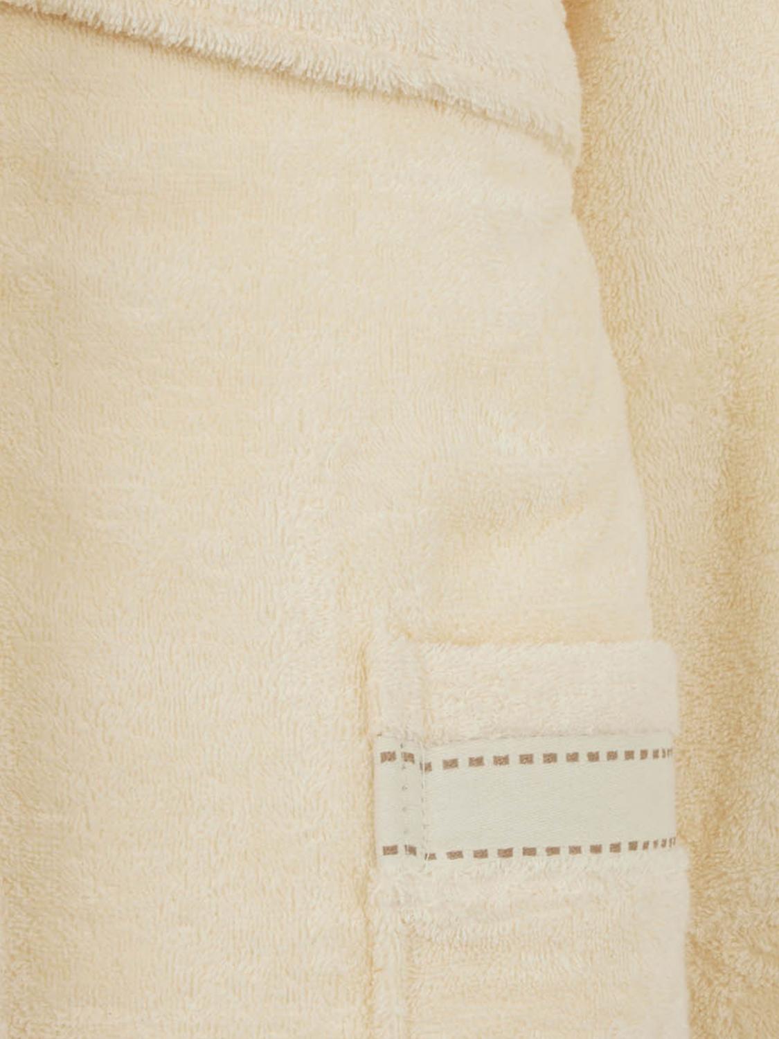 TRUSSARDI BATHROBES: Trussardi 대비되는 자수 로고가 있는 후드 코튼 테리 목욕 가운, 에크루 - Img 3