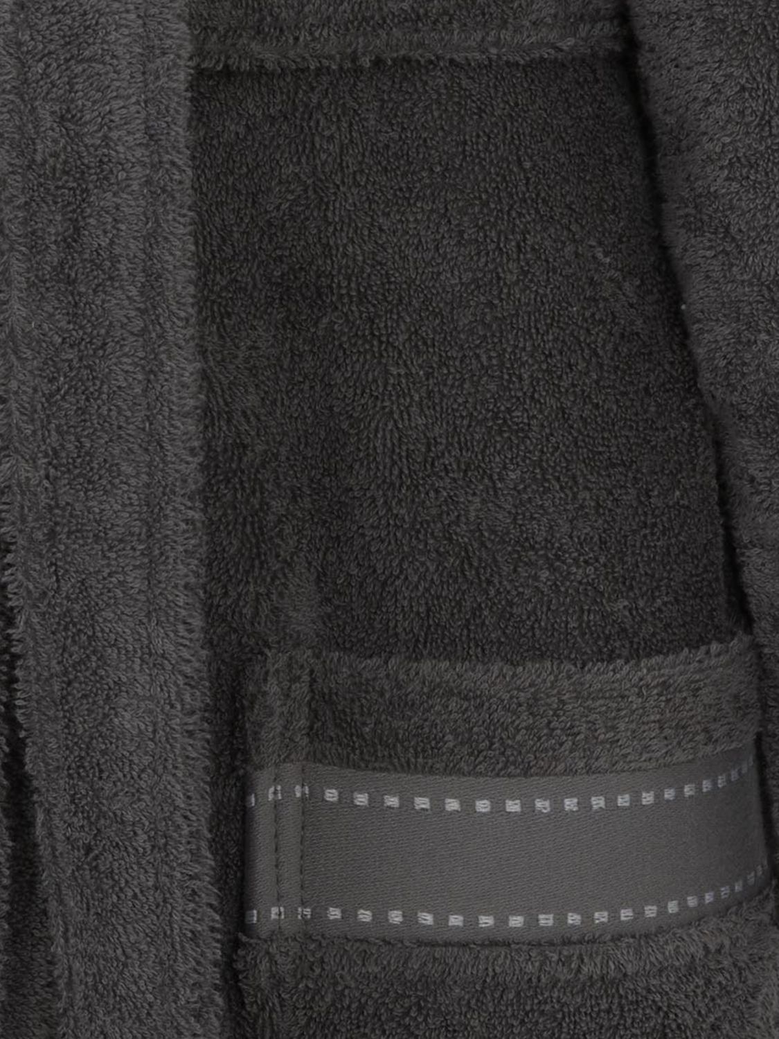 TRUSSARDI BATHROBES: Hooded Cotton Terrycloth Bathrobe Trussardi with Contrast Embroidered Logo, Charcoal - Img 3