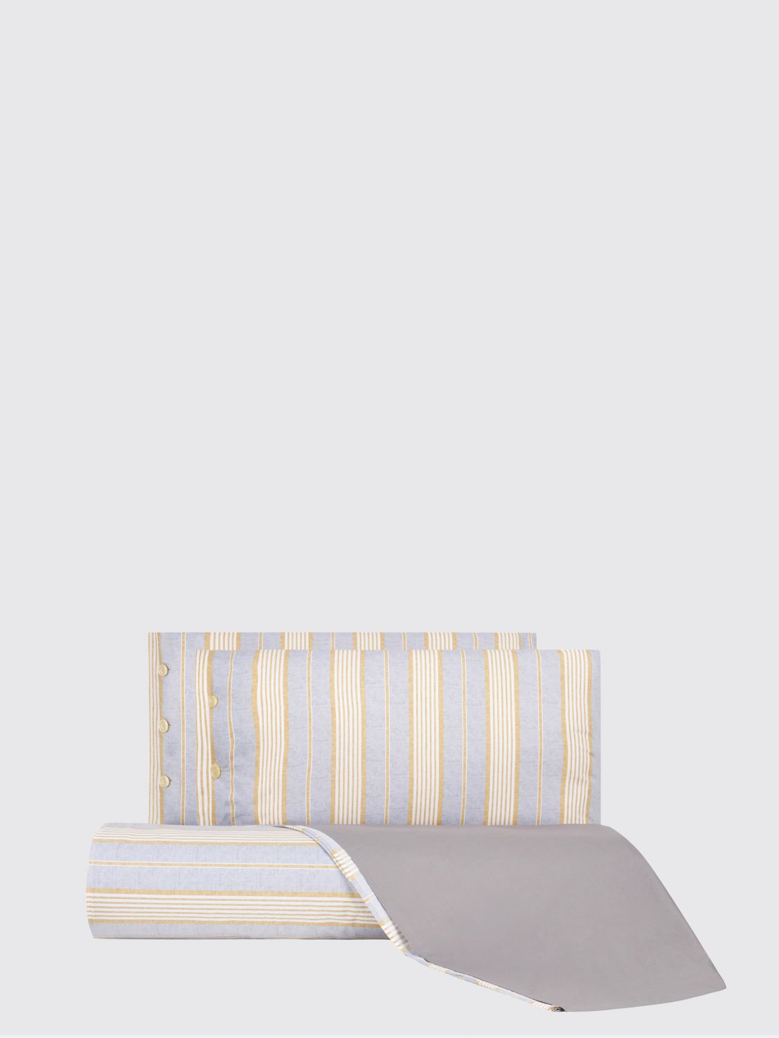 BELLORA BEDDING SETS: Nico Striped Small Double Duvet Cover Set Bellora in Percale, Natural - Img 1