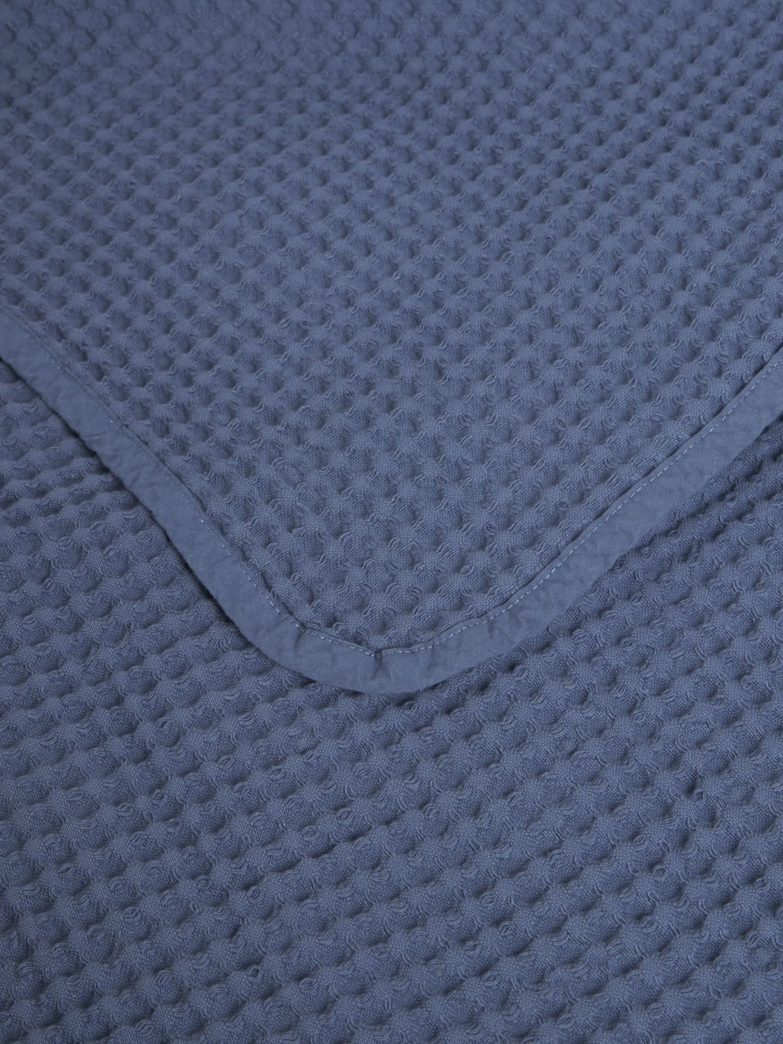 BELLORA BEDCOVERS AND BLANKETS: Bellora Stone Single Summer Bedspread in Waffle Cotton, Blue - Img 2