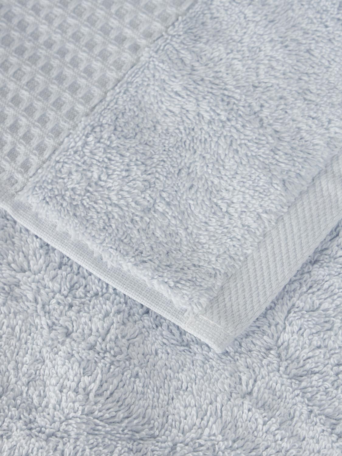 BELLORA SERVIETTES DE TOILETTE ET DE PLAGE: Lot de 2 serviettes Fiocco Bellora en éponge de coton de 500 gr/m², Bleu Azur - Img 2