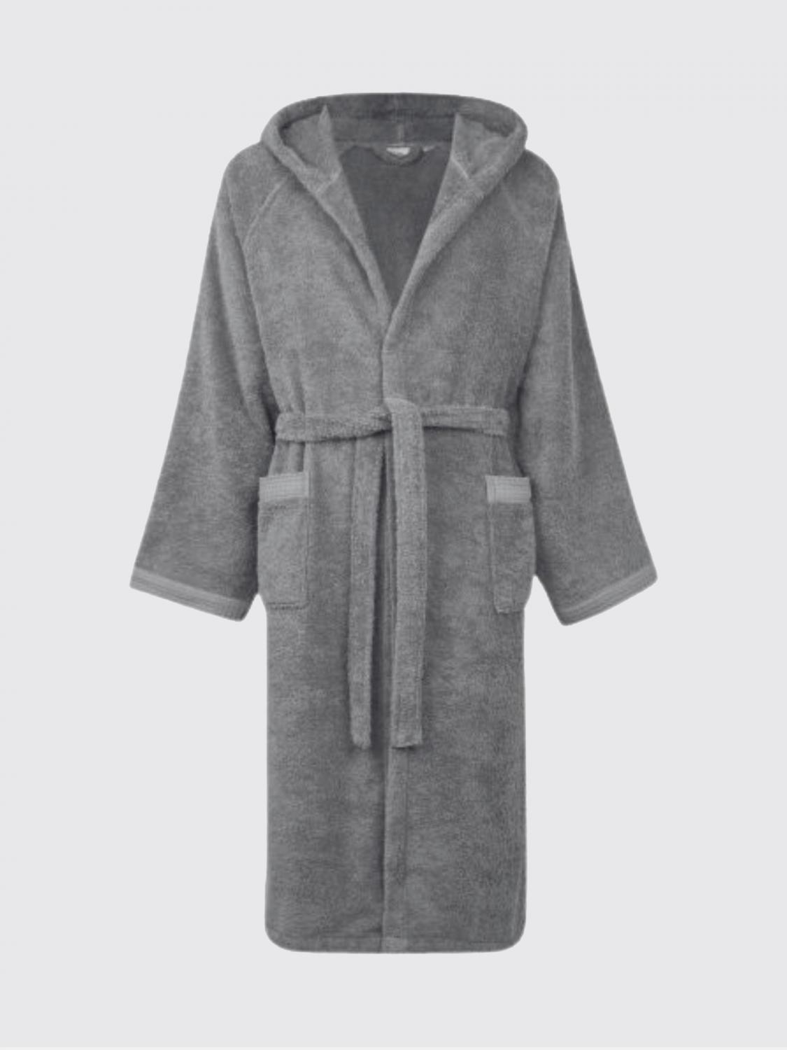 BELLORA BATHROBES: Bellora Fiocco Hooded Bathrobe in 400 gsm Cotton Terry, Grey - Img 1