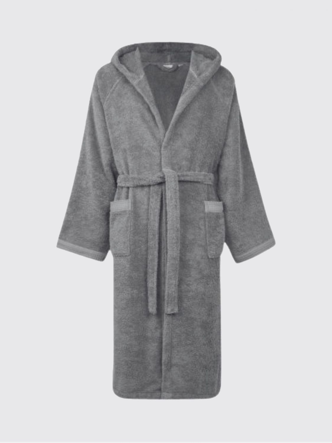 BELLORA BATHROBES: Bellora Fiocco Hooded Bathrobe in 400 gsm Cotton Terry, Grey - Img 1