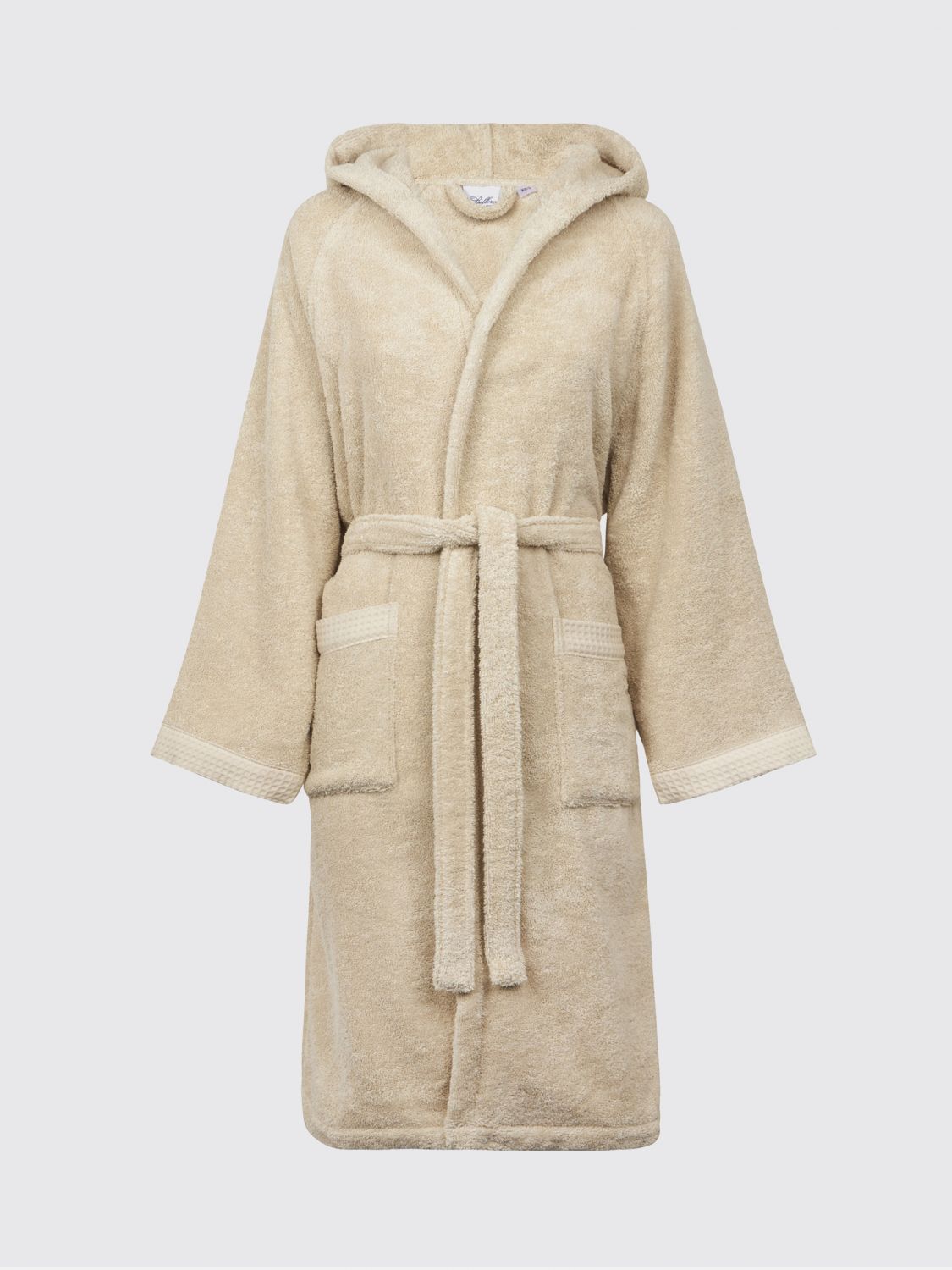 BELLORA BATHROBES: Bellora Fiocco 400gsm コットン フード付きバスローブ, サンド - Img 1