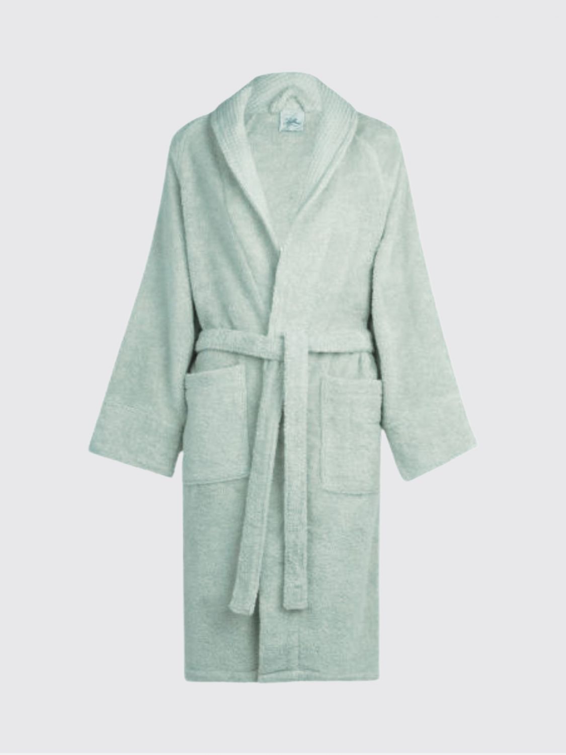 BELLORA BATHROBES: Fiocco Hooded Cotton Terry Bathrobe Bellora with Belt, Green - Img 1
