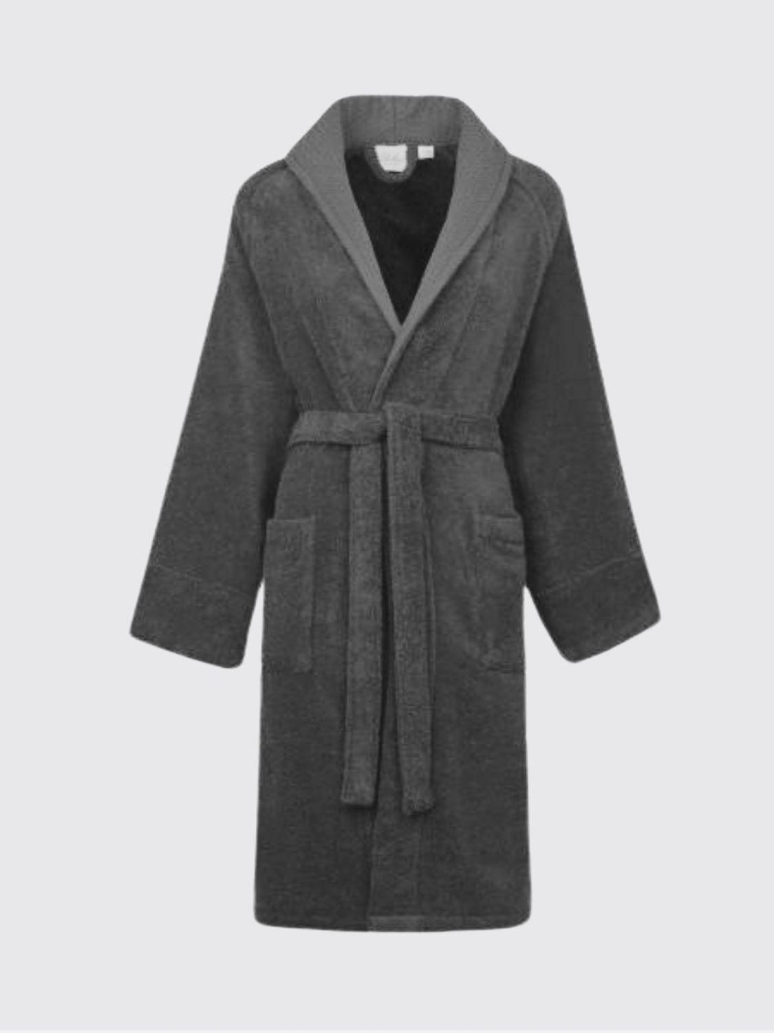 BELLORA BADEMÄNTEL: Fiocco Kapuzen-Bademantel Bellora aus Baumwollfrottee mit Gürtel, Grau - Img 1
