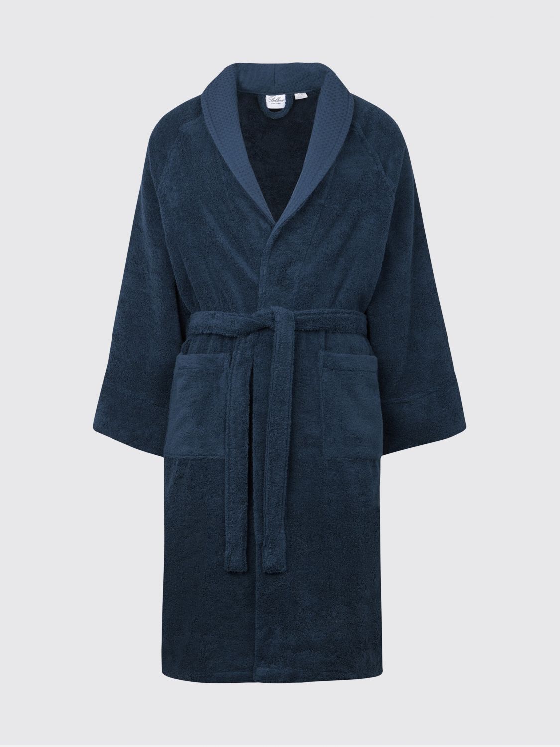 BELLORA BATHROBES: Fiocco Hooded Cotton Terry Bathrobe Bellora with Belt, Avion - Img 1