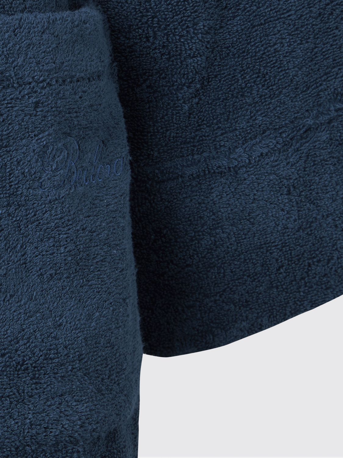 BELLORA BATHROBES: Fiocco Hooded Cotton Terry Bathrobe Bellora with Belt, Avion - Img 3