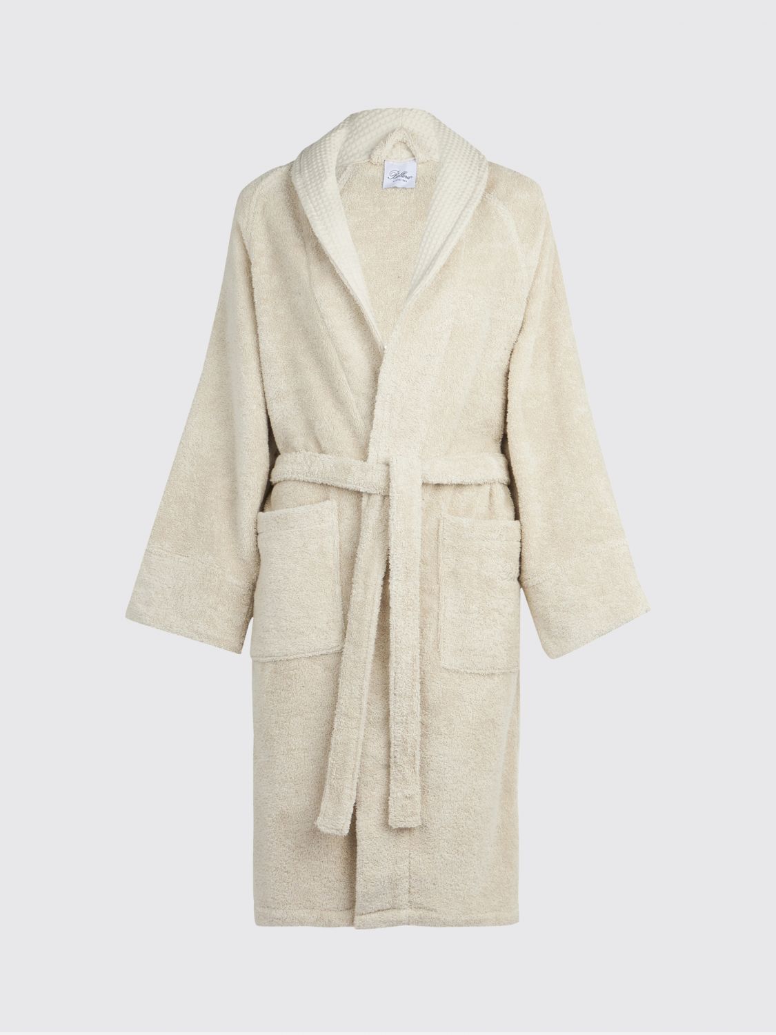 BELLORA BATHROBES: Bellora 「フィオッコ」フード付き コットン テリーバスローブ ベルト付き, サンド - Img 1