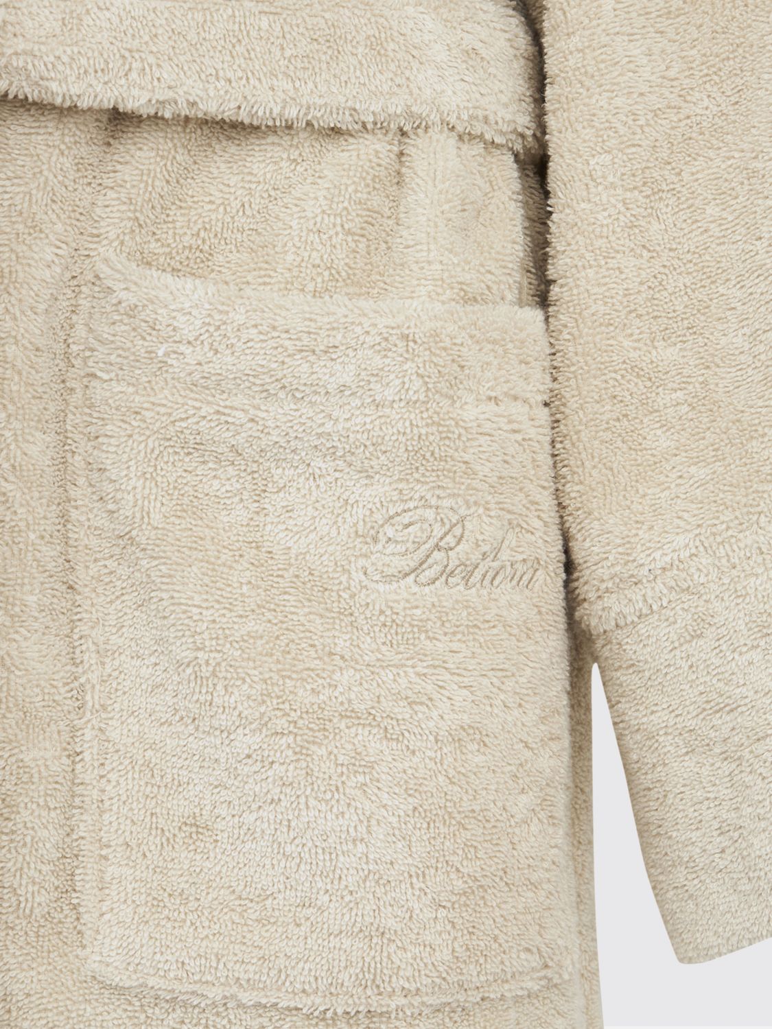 BELLORA BATHROBES: Bellora 「フィオッコ」フード付き コットン テリーバスローブ ベルト付き, サンド - Img 3