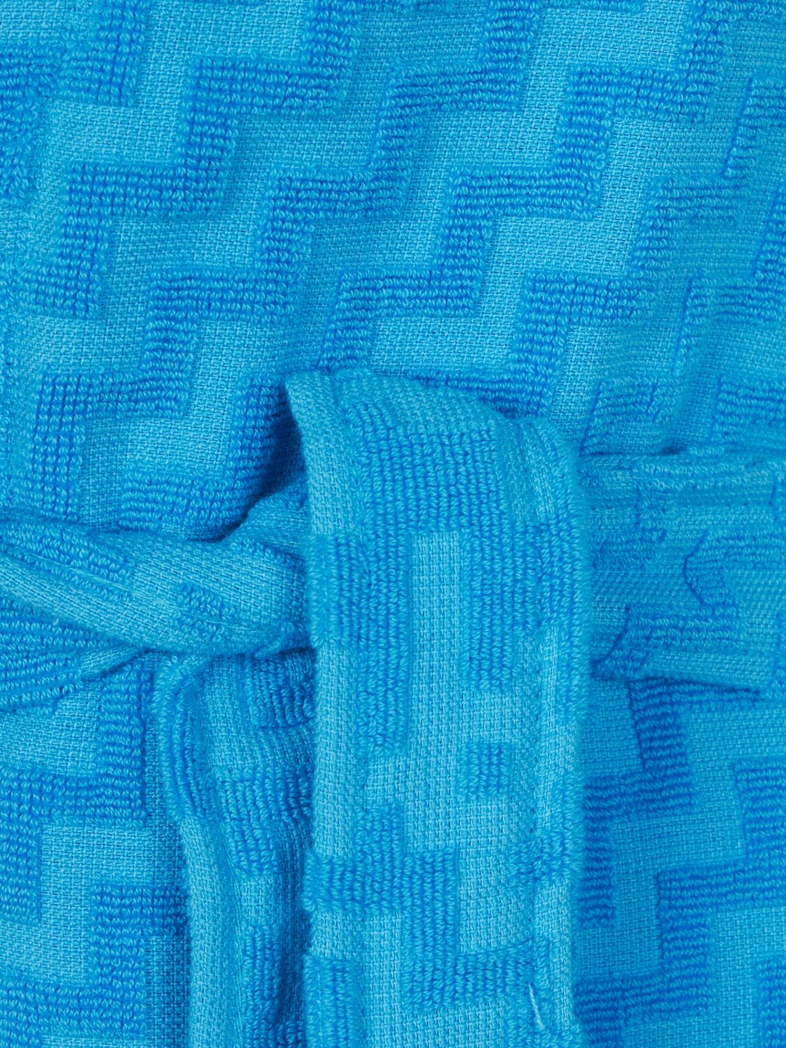 CARRARA BATHROBES: Carrara 「マレ」ジグザグパターン フード付きバスローブ, ブルー - Img 2