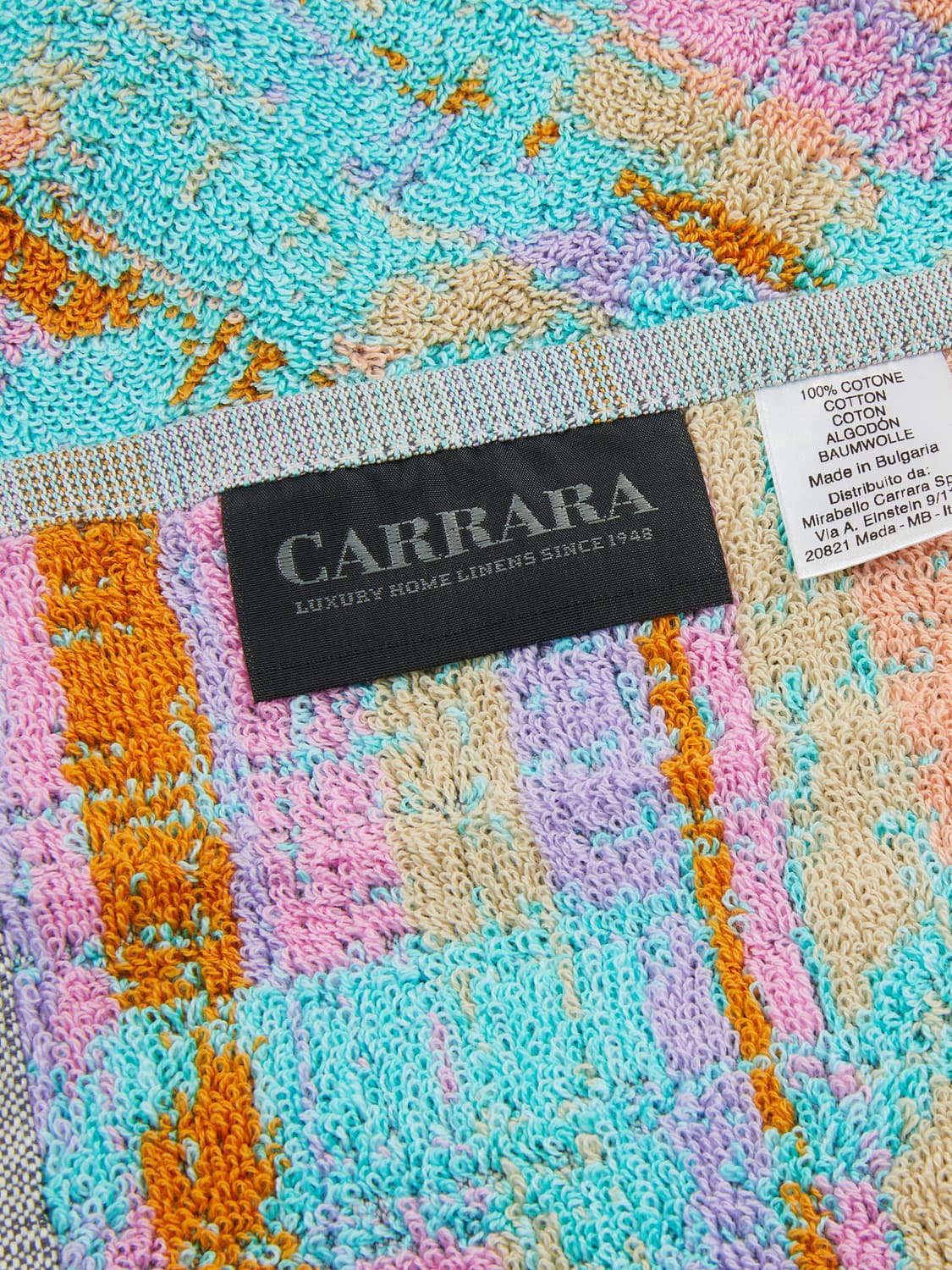 CARRARA BADE- UND STRANDTÜCHER: Glamour Strandtuch Carrara mit abstraktem Muster aus Baumwollfrottee, Türkis - Img 2