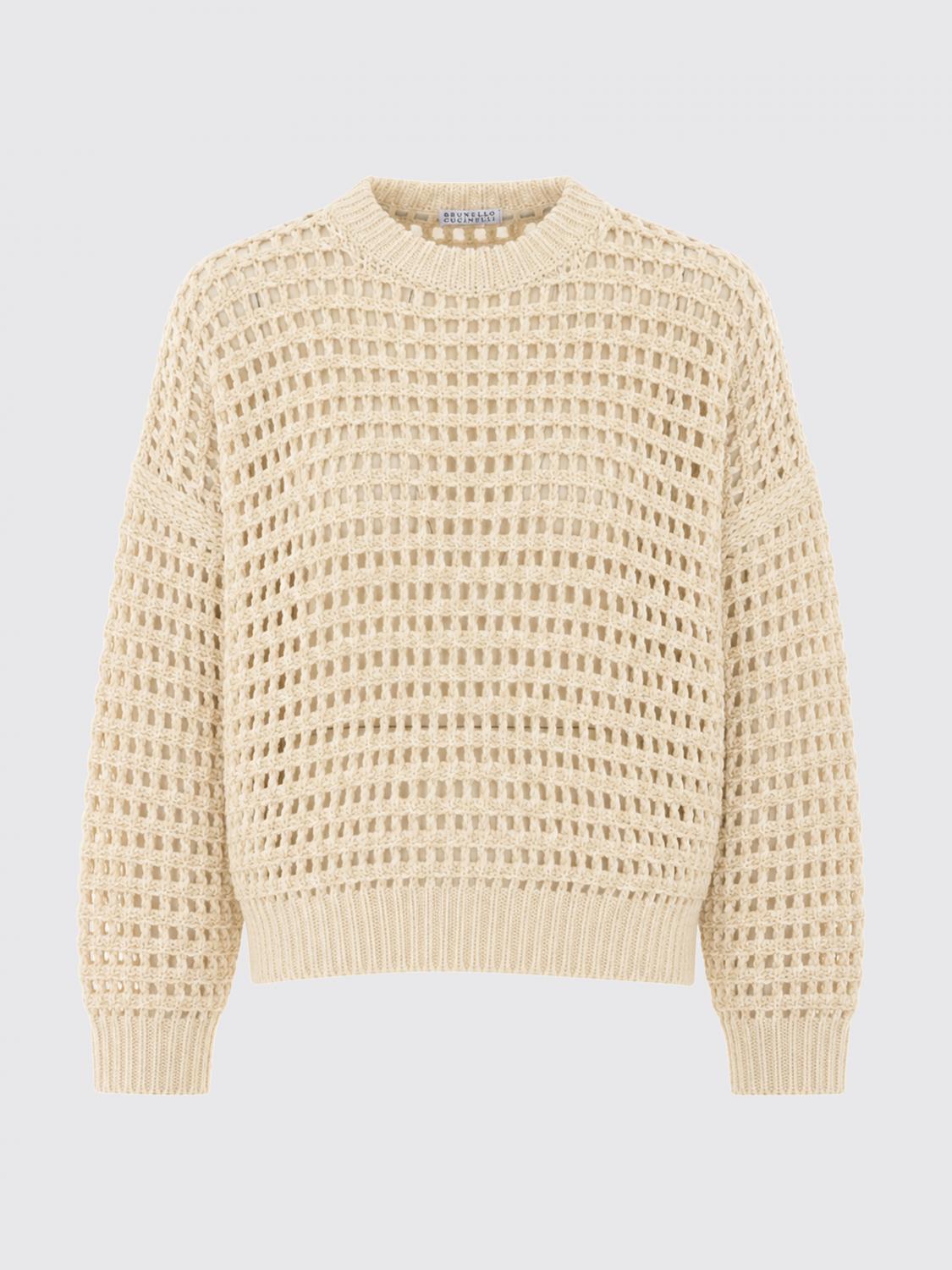 BRUNELLO CUCINELLI PULLOVER: Pullover damen Brunello Cucinelli, Weiß - Img 2