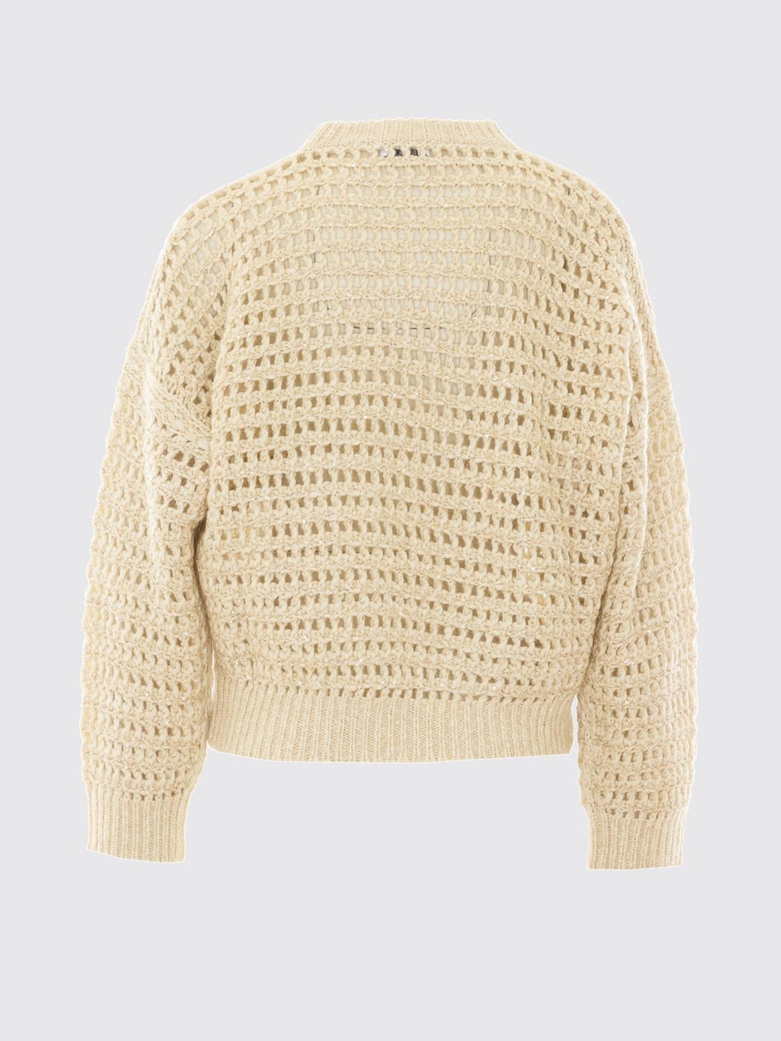 BRUNELLO CUCINELLI PULLOVER: Pullover damen Brunello Cucinelli, Weiß - Img 3