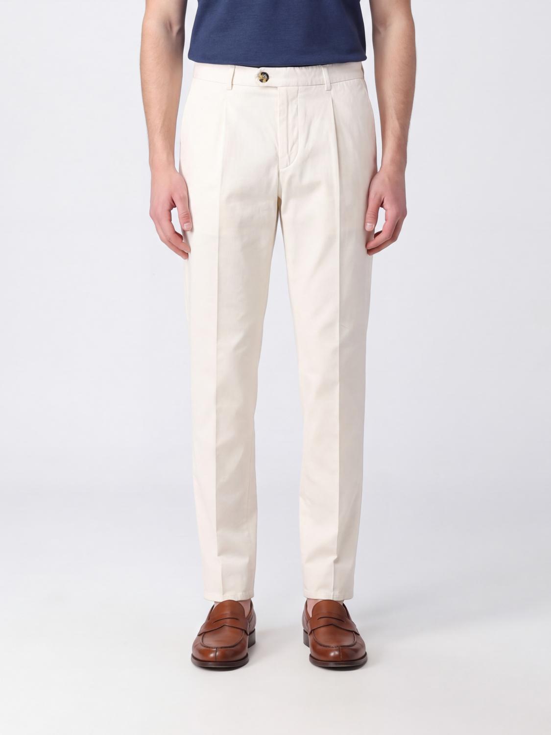 BRUNELLO CUCINELLI PANTS: Slim Fit Tailored Cotton Trousers Brunello Cucinelli, White 1 - Img 1