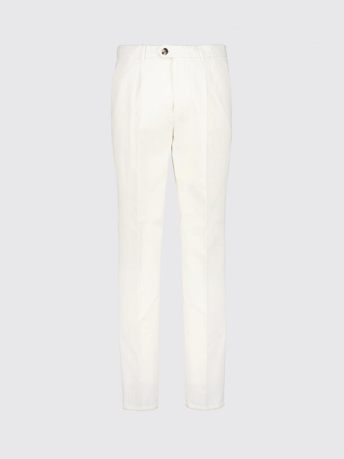 BRUNELLO CUCINELLI PANTS: Slim Fit Tailored Cotton Trousers Brunello Cucinelli, White 1 - Img 2