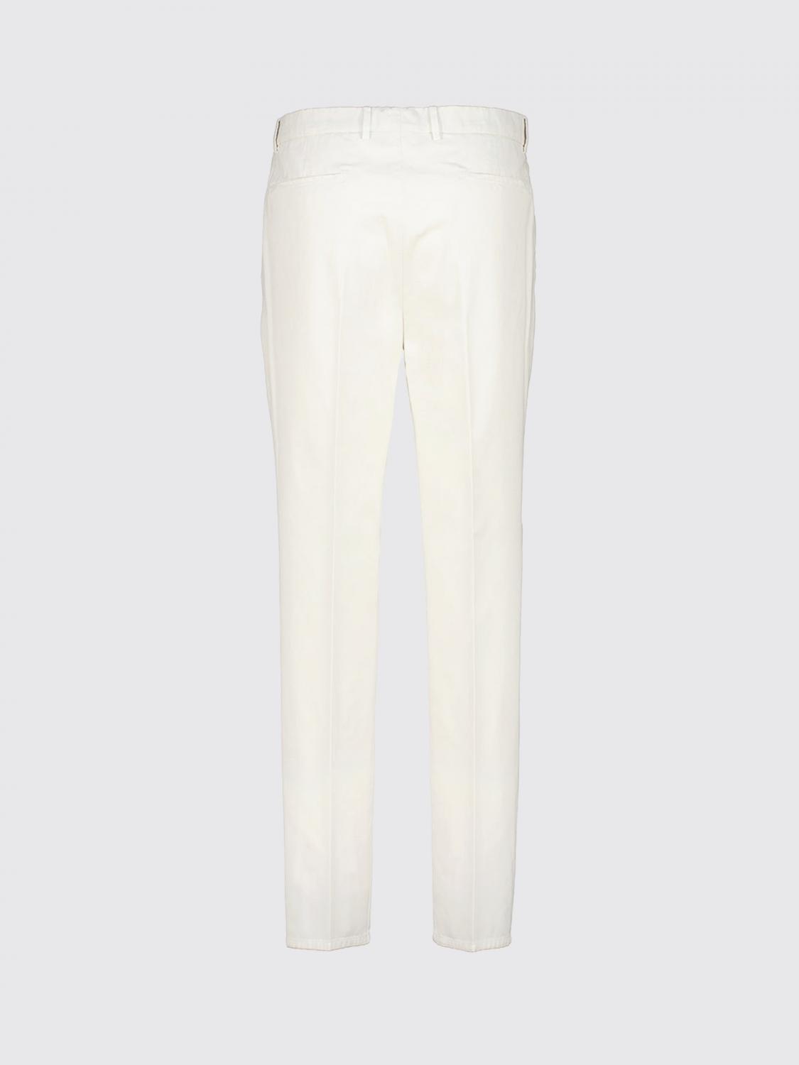 BRUNELLO CUCINELLI PANTS: Slim Fit Tailored Cotton Trousers Brunello Cucinelli, White 1 - Img 3
