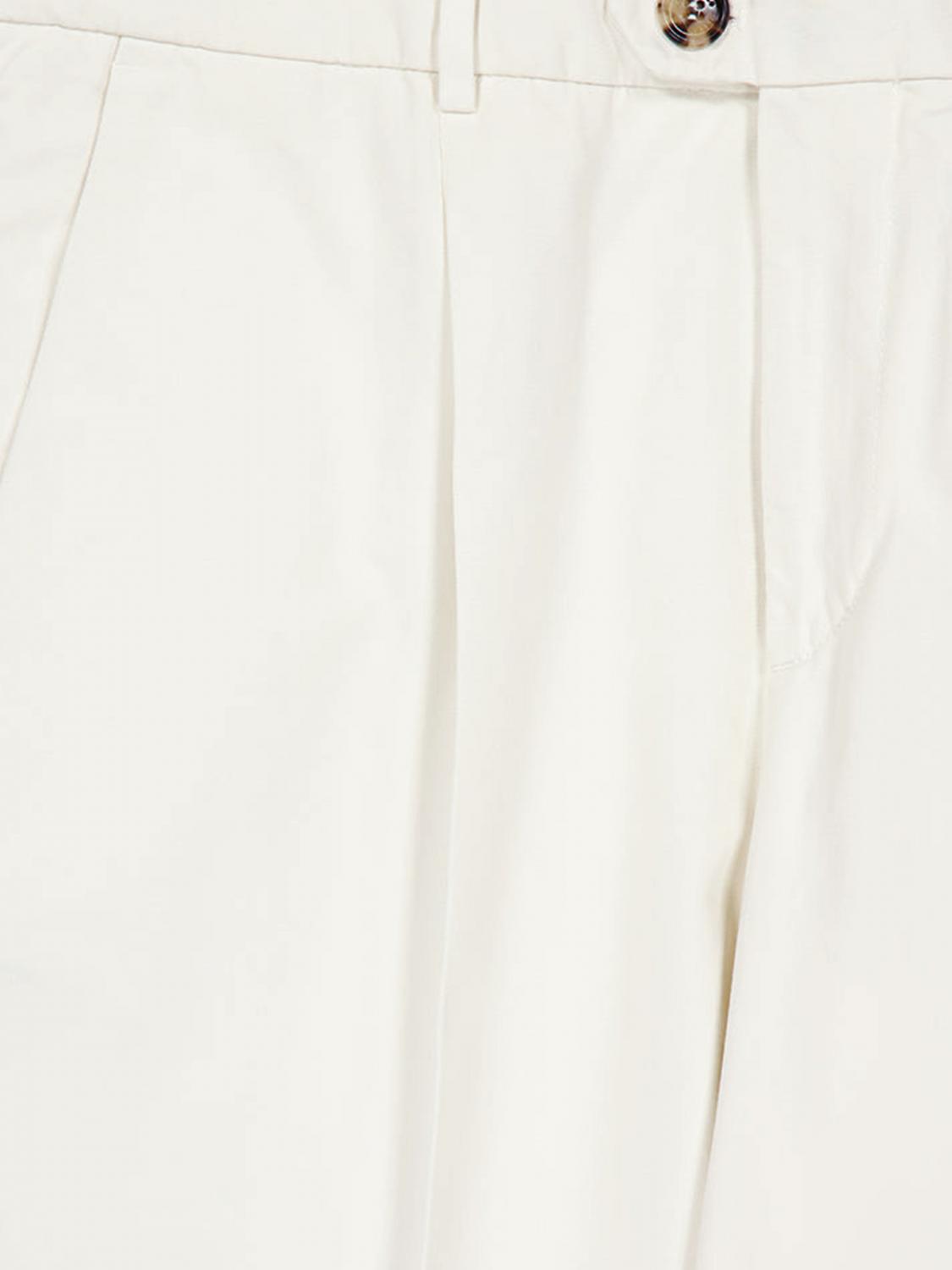 BRUNELLO CUCINELLI PANTS: Slim Fit Tailored Cotton Trousers Brunello Cucinelli, White 1 - Img 4