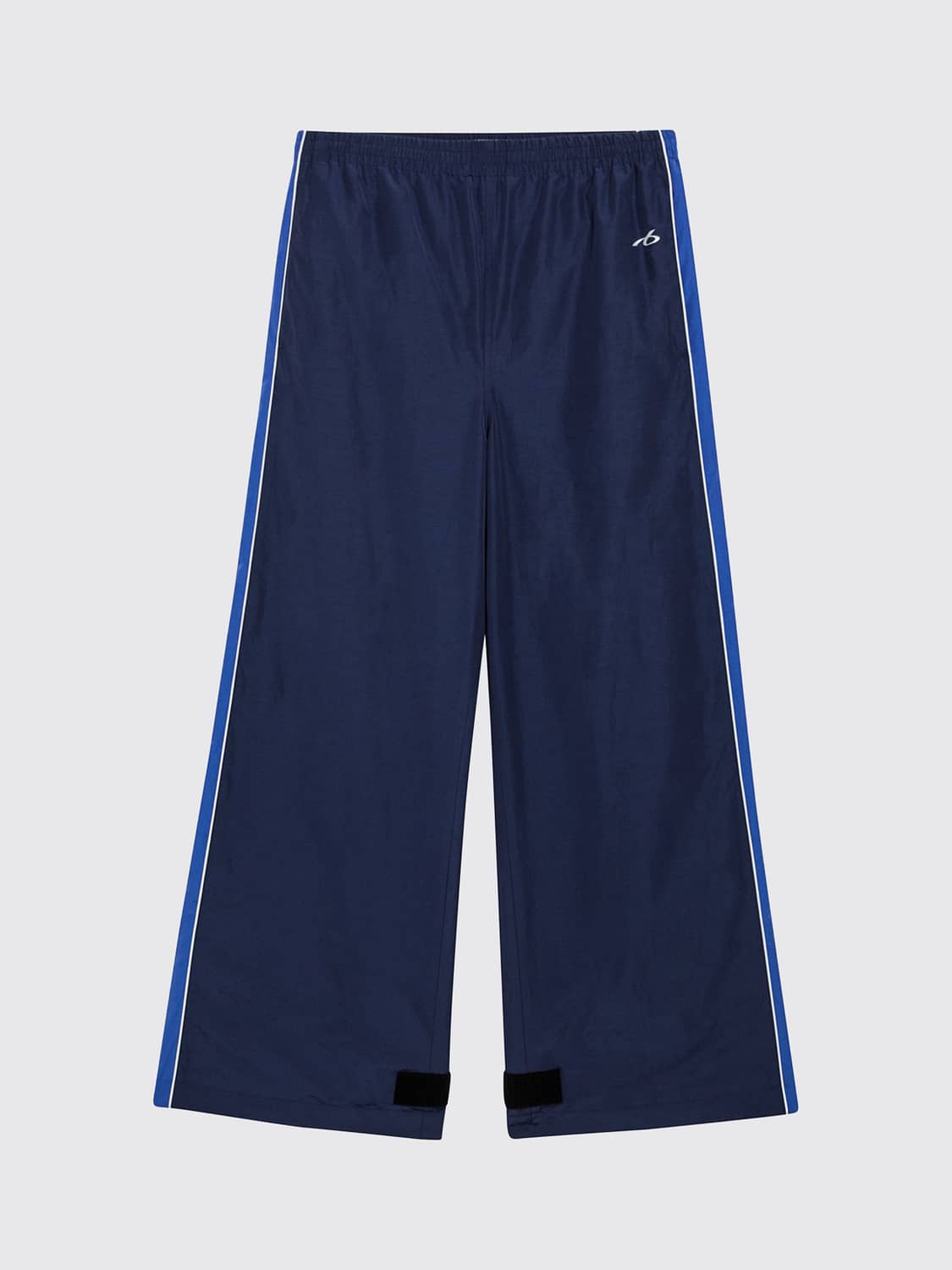 BALENCIAGA PANTALONES: Pantalón de pernera ancha Balenciaga de tejido técnico con cintura elástica, Azul Marino - Img 2