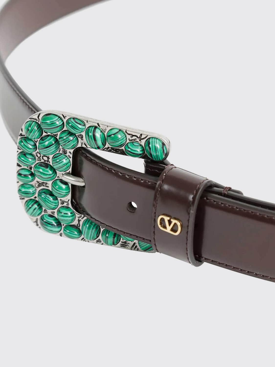 VALENTINO GARAVANI CINTURÓN: Cinturón VLogo Signature de Valentino Garavani en piel de ternera cepillada, Marrón - Img 3