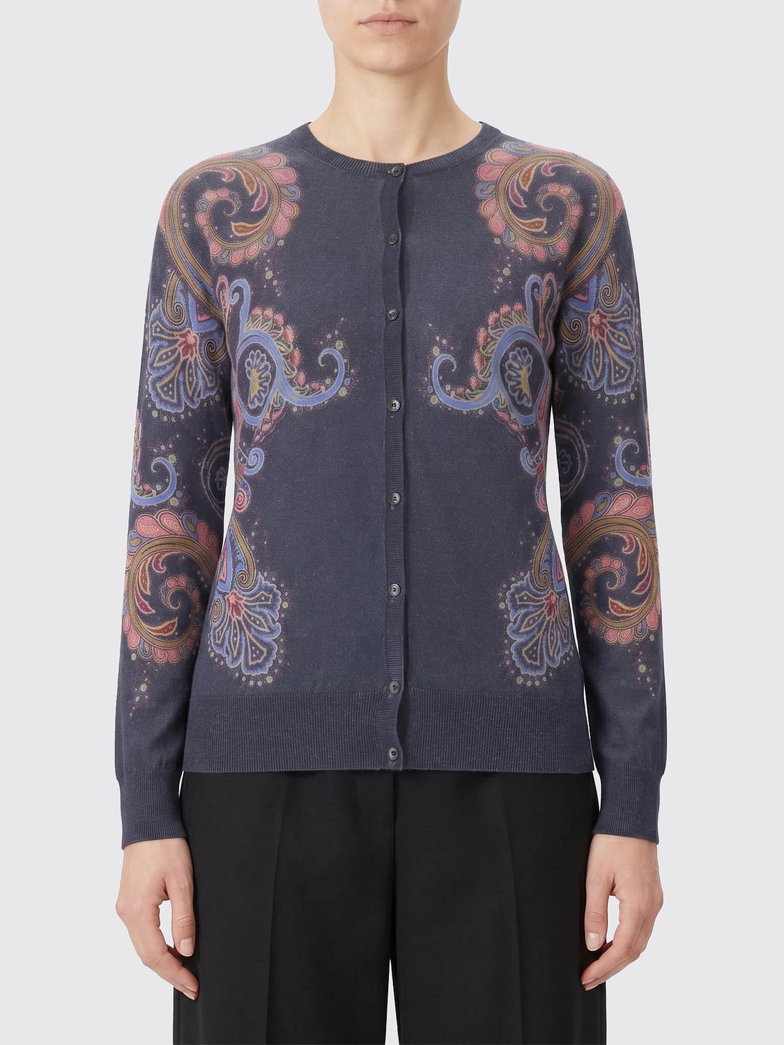 ETRO JERSEY: Jersey mujer Etro, Azul Oscuro - Img 1