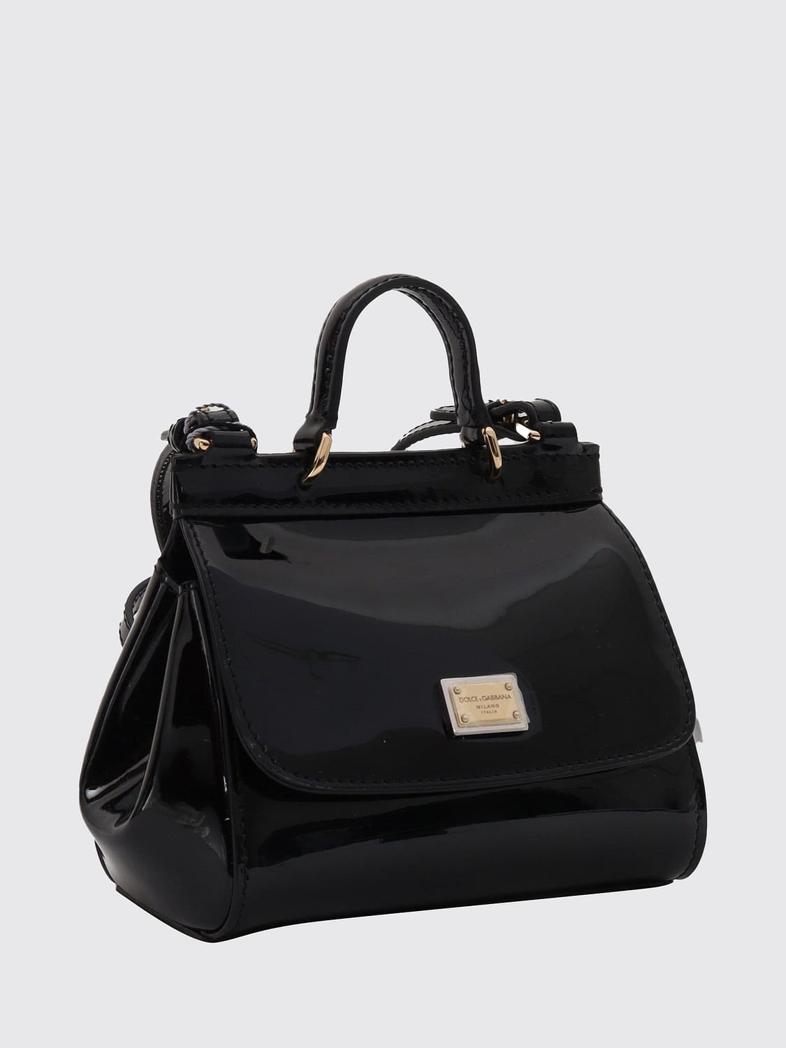 DOLCE & GABBANA BAG: Sicily Handbag Dolce & Gabbana for Girls in Patent Leather, Black - Img 3