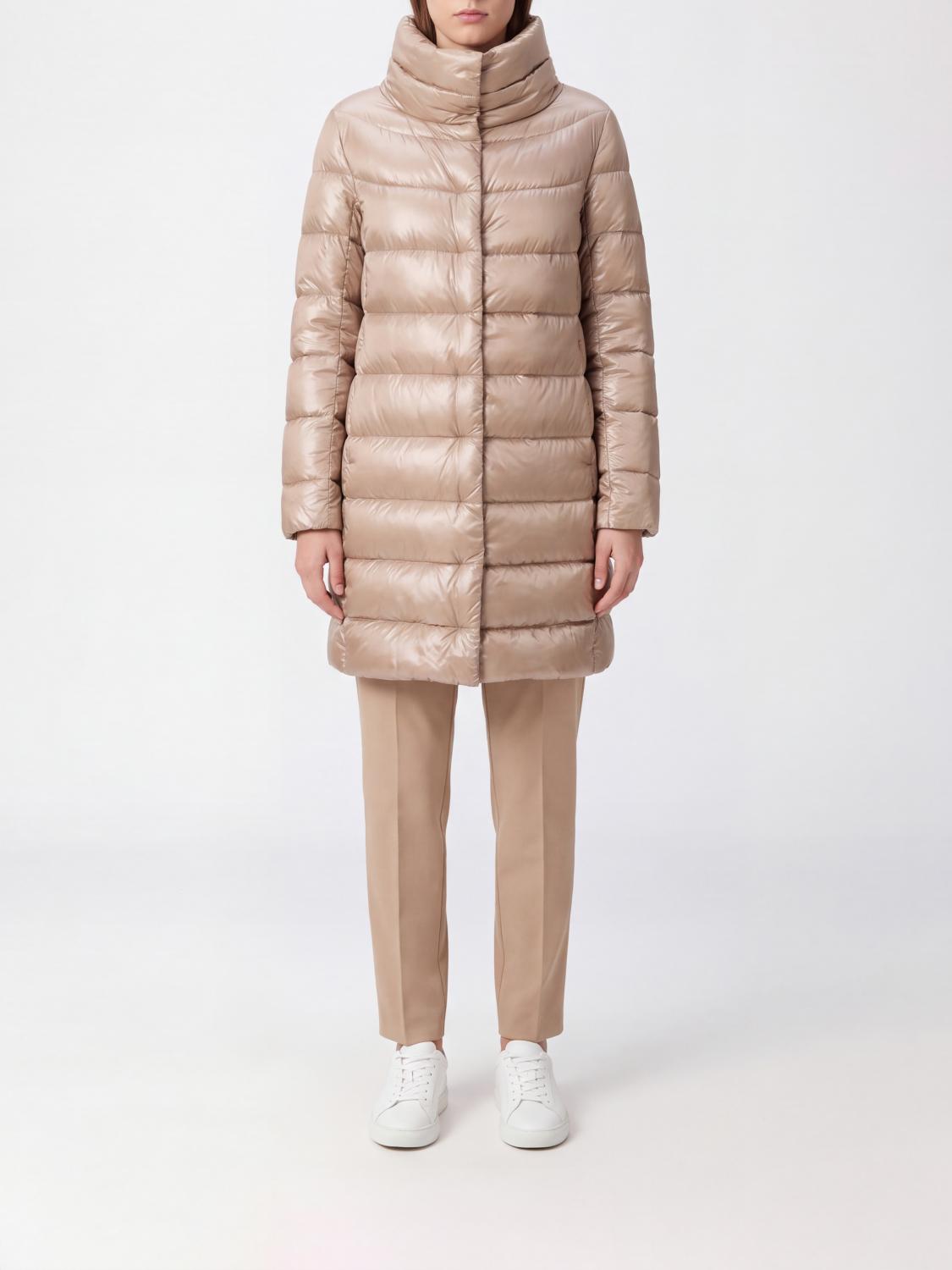 HERNO JACKE: Langer Dora Daunenmantel Herno aus ultraleichtem Nylon mit Stehkragen, Perle - Img 1
