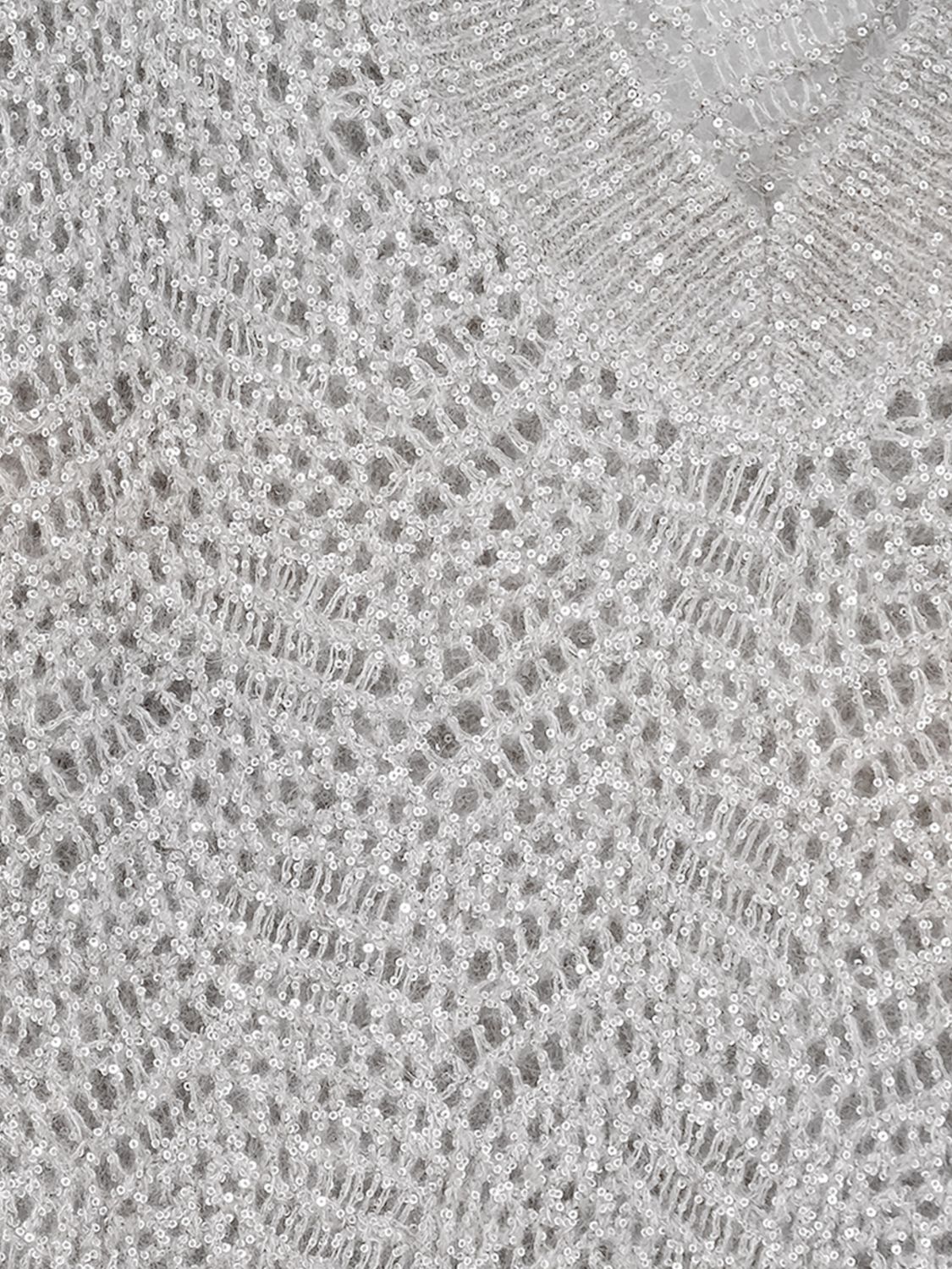 BRUNELLO CUCINELLI PULLOVER: V-Ausschnitt-Pullover Brunello Cucinelli in Relaxed Fit aus 100% durchbrochenem Kaschmir, Grau - Img 4