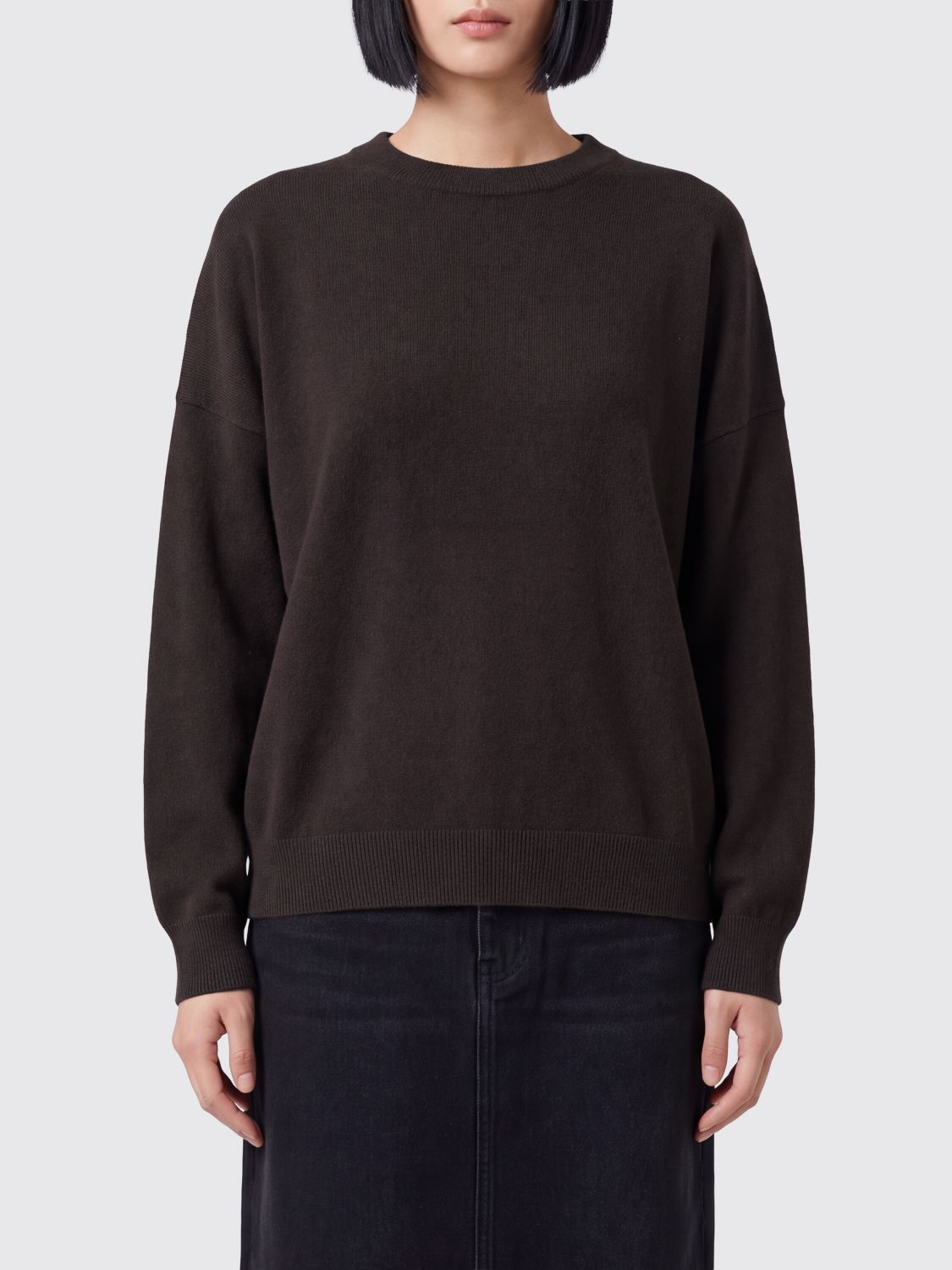 BRUNELLO CUCINELLI PULLOVER: Brunello Cucinelli Pullover aus reinem Kaschmir mit überschnittenen Schultern, Kaffee Braun - Img 1